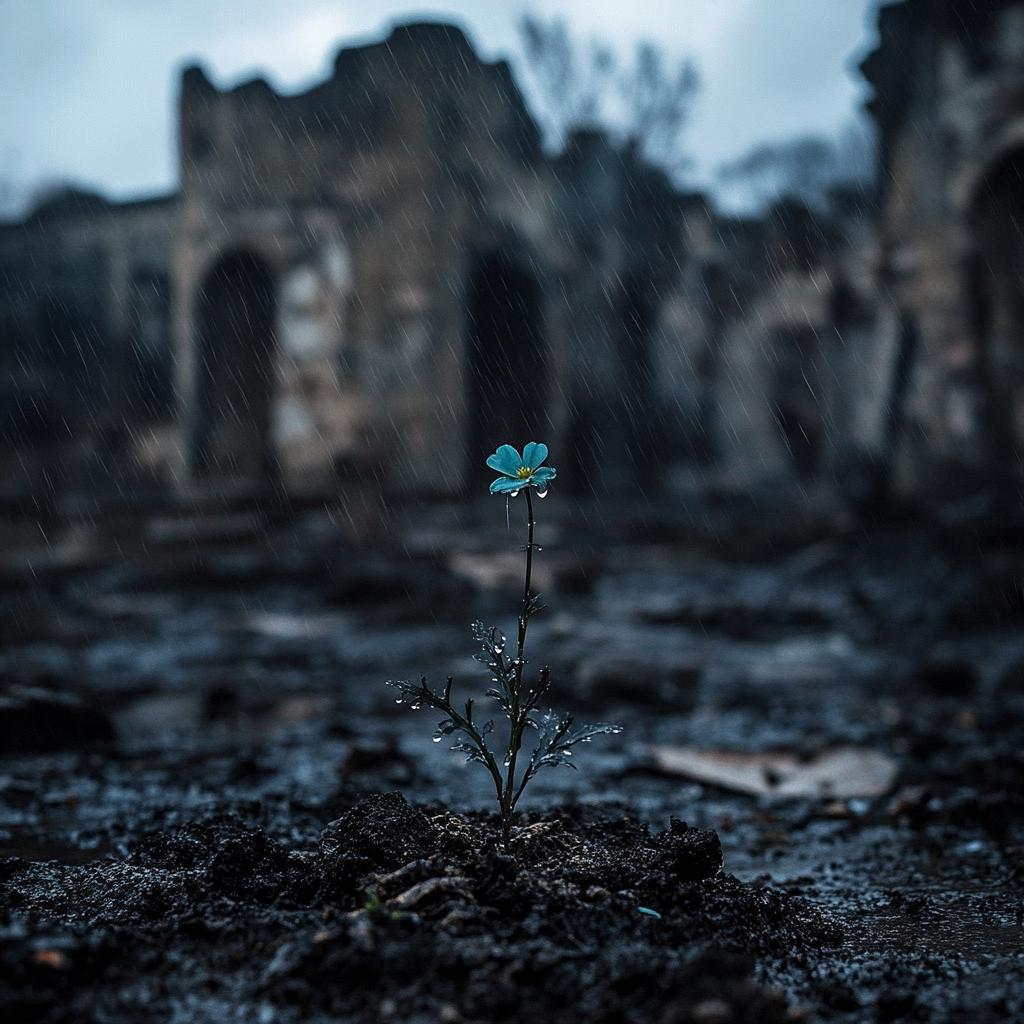 Small turquoise flower #1