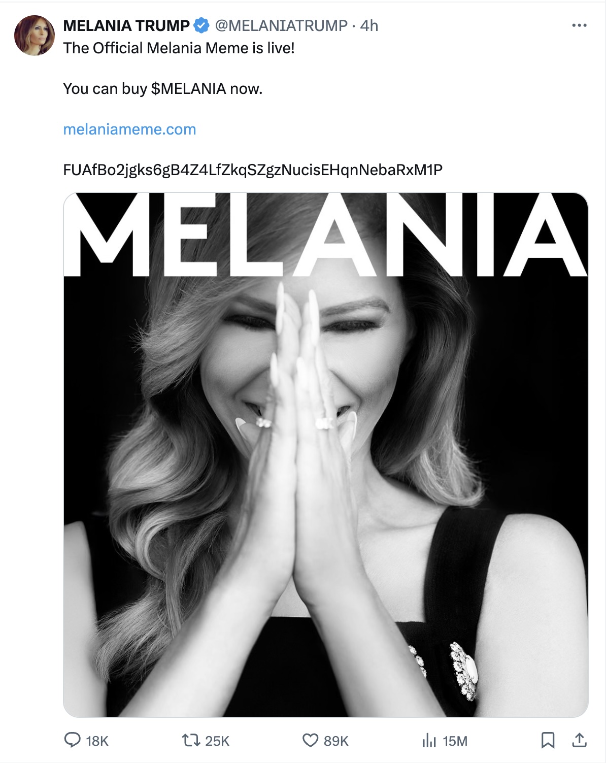 The Official Melania Meme is live!