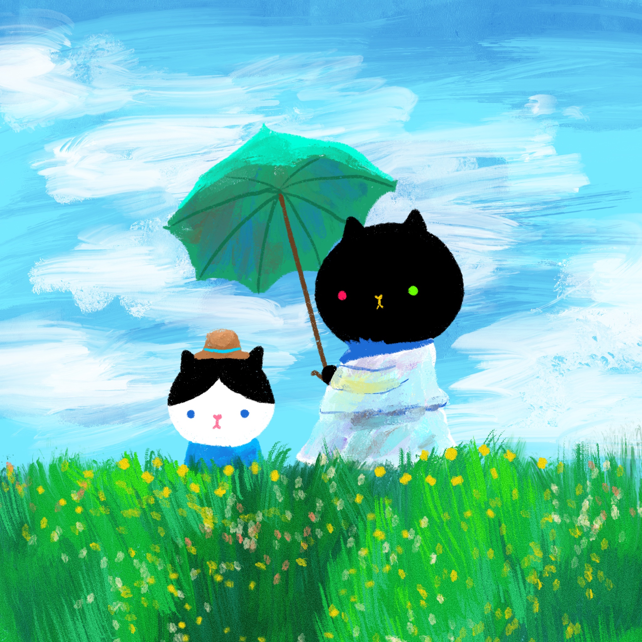 Cat with a Parasol