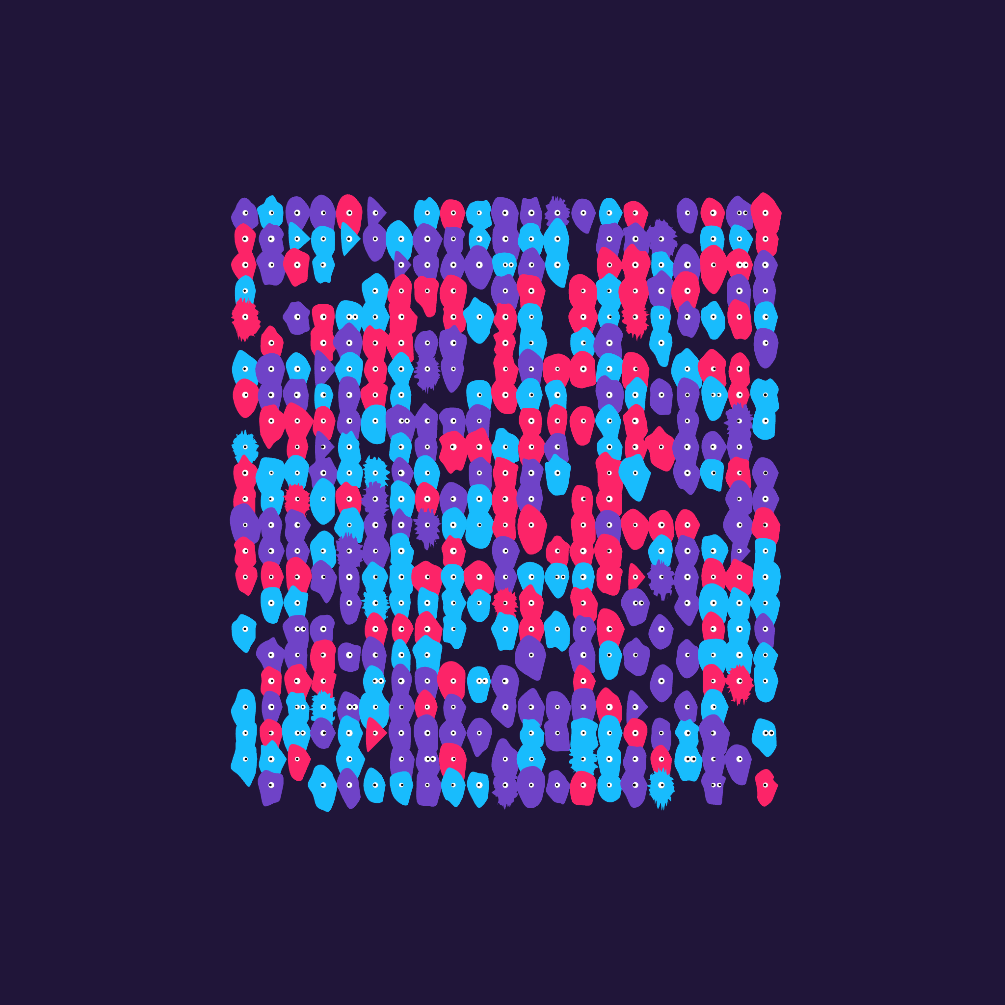 Kinetic Base Blob #106 (~483 Size 53 Kinetic Blobs with 409 Eyes Sporting the XCOPY Theme)