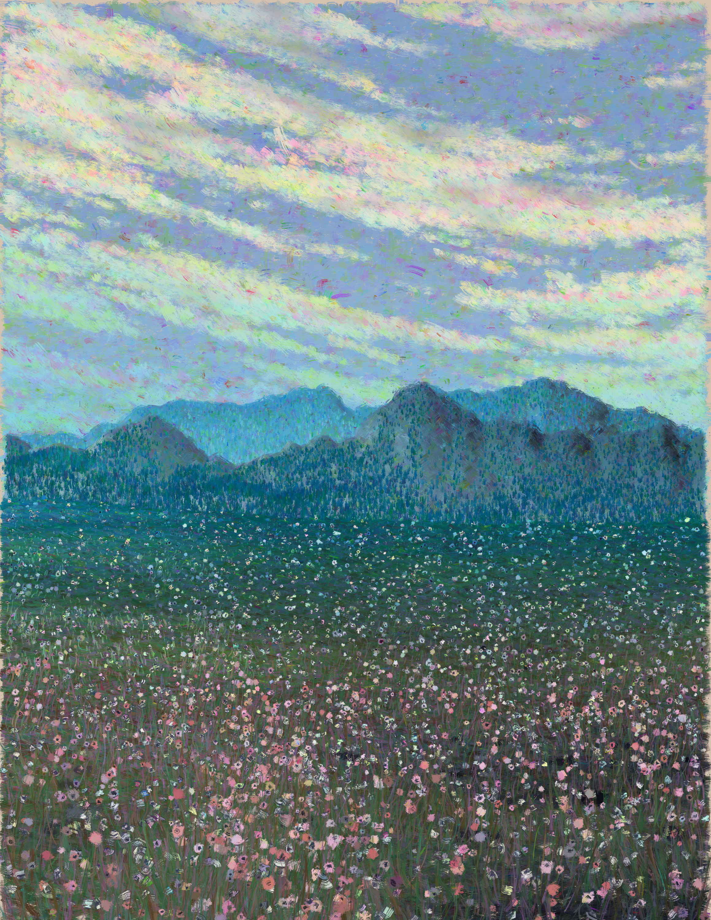 Pink Flower Field