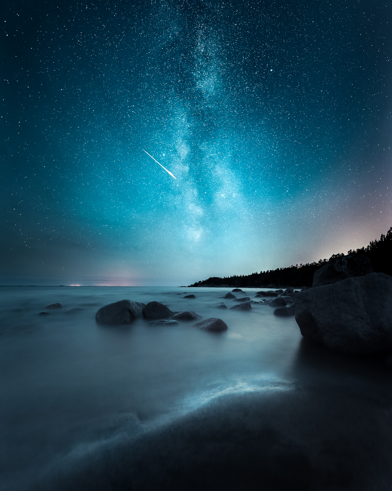 Night at the coast of Finland