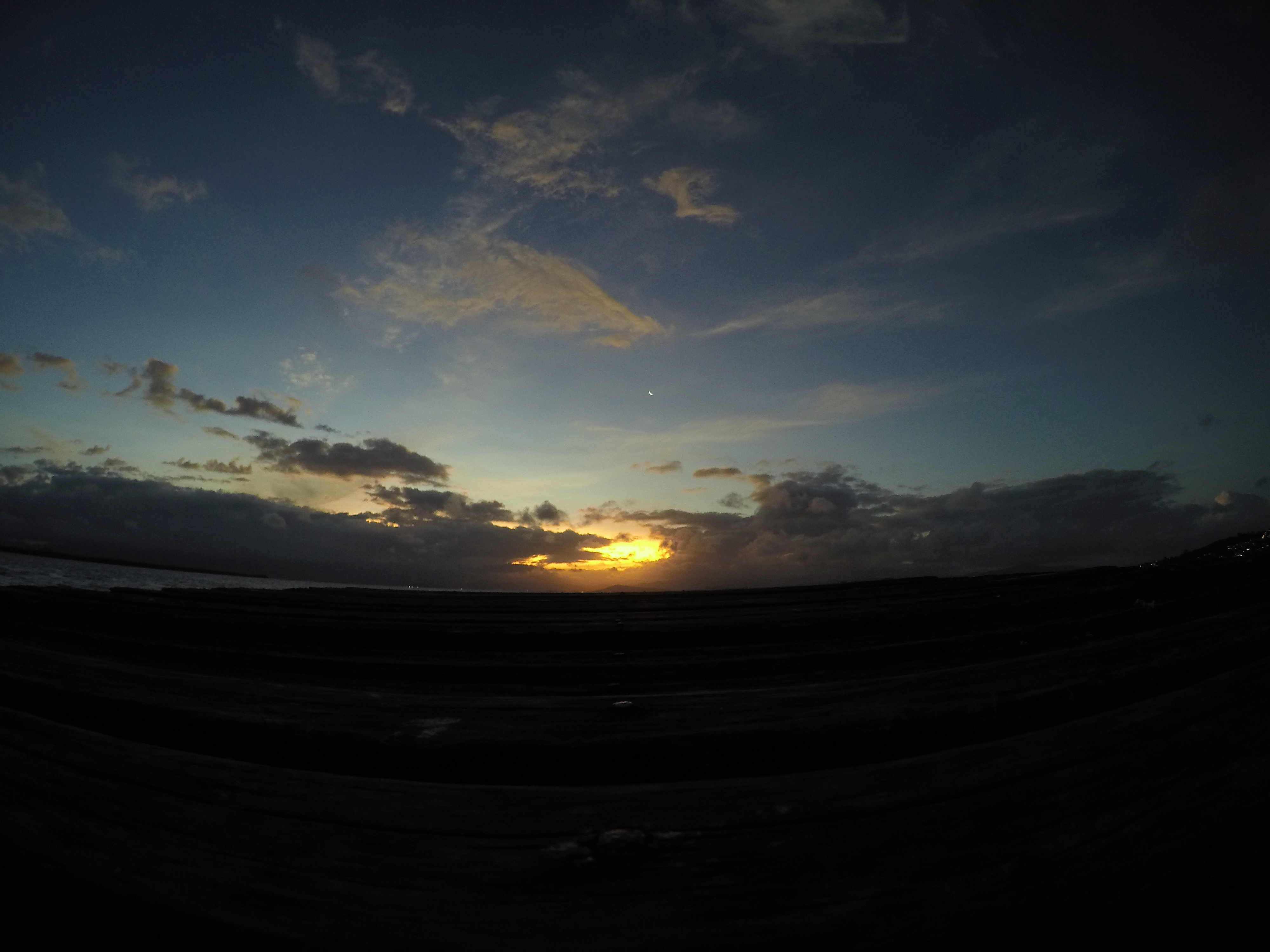 Sunset beyond the horizon