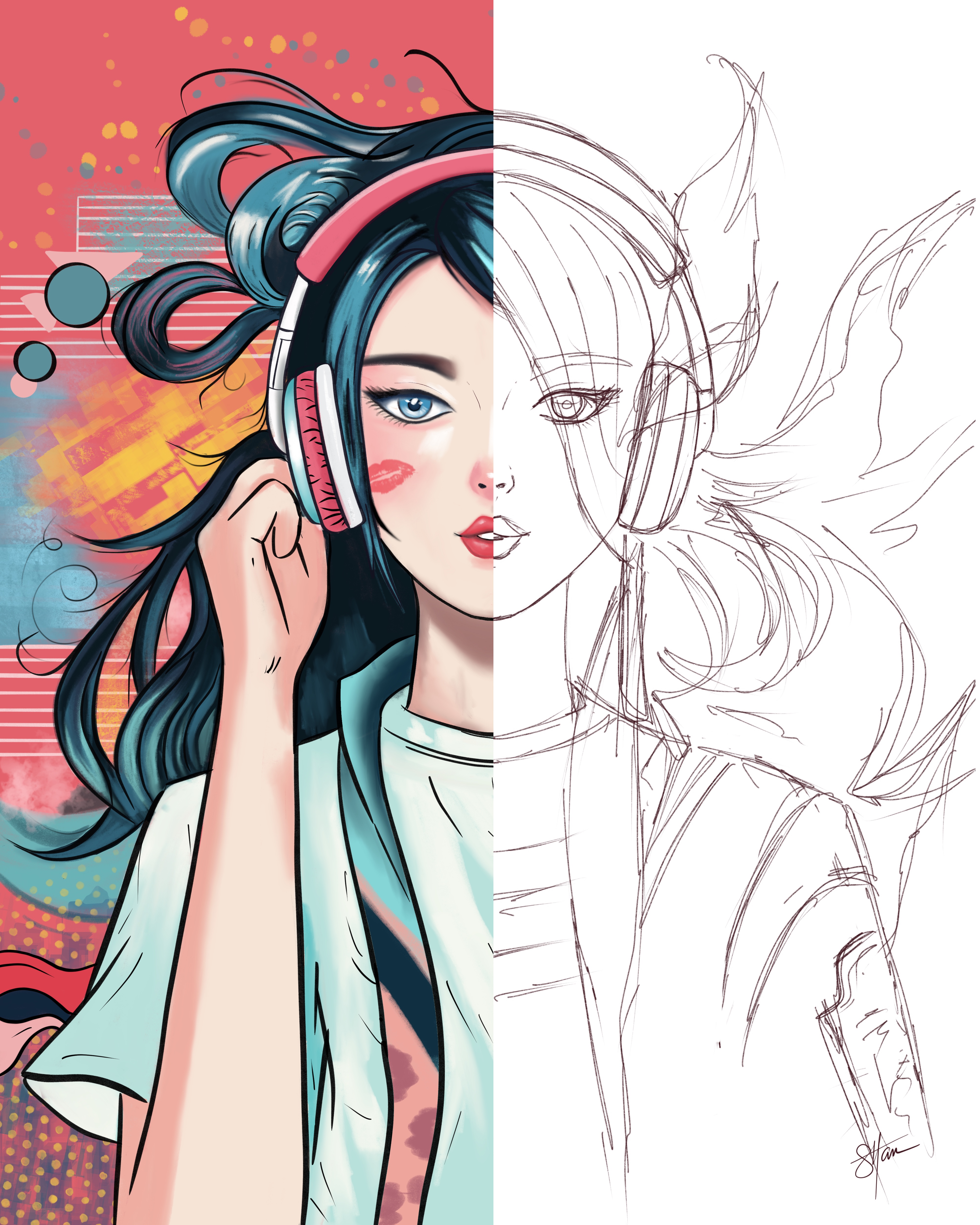 Soundtrack Muse : Sketch and Final Blend #3