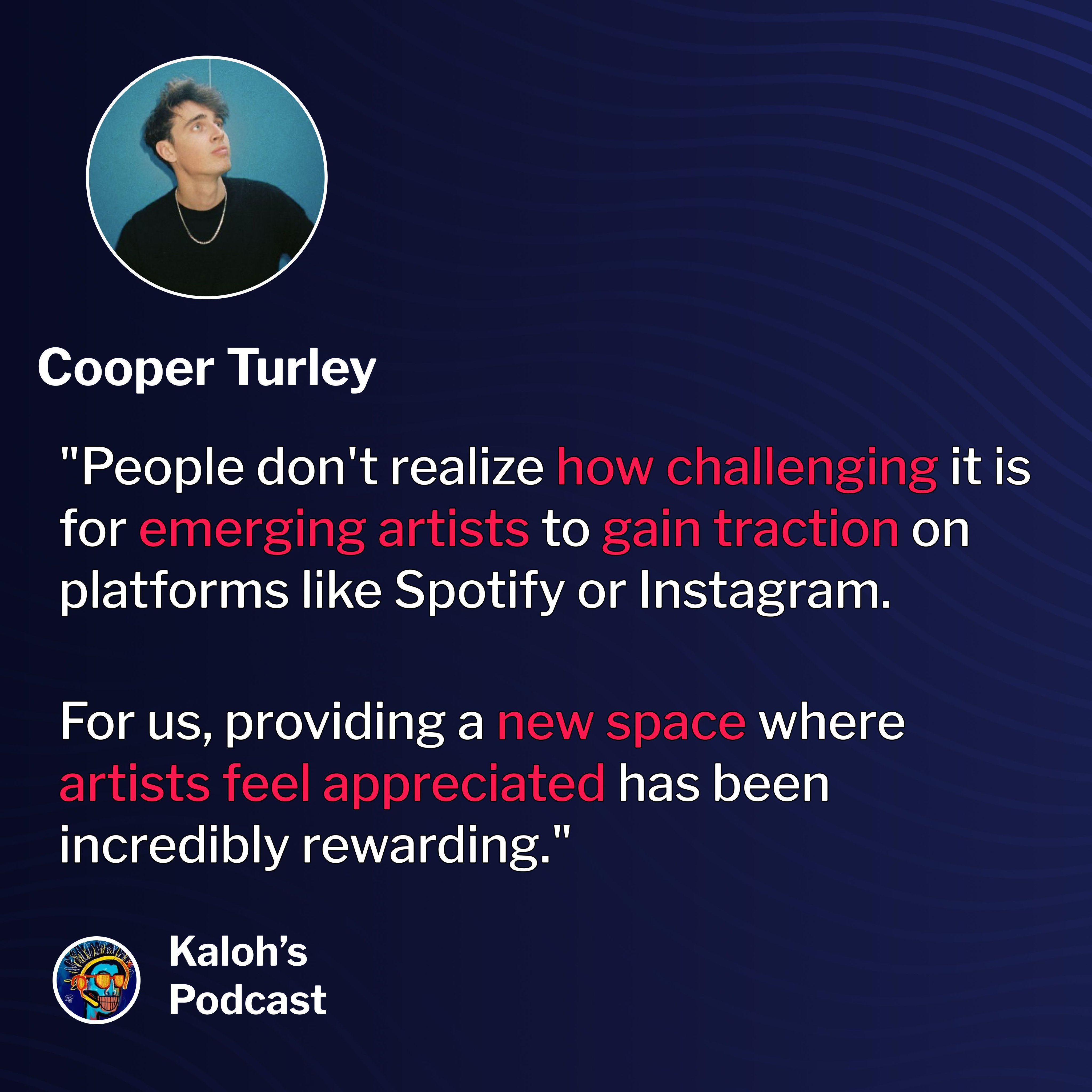 Coop Turley on supporting music artists