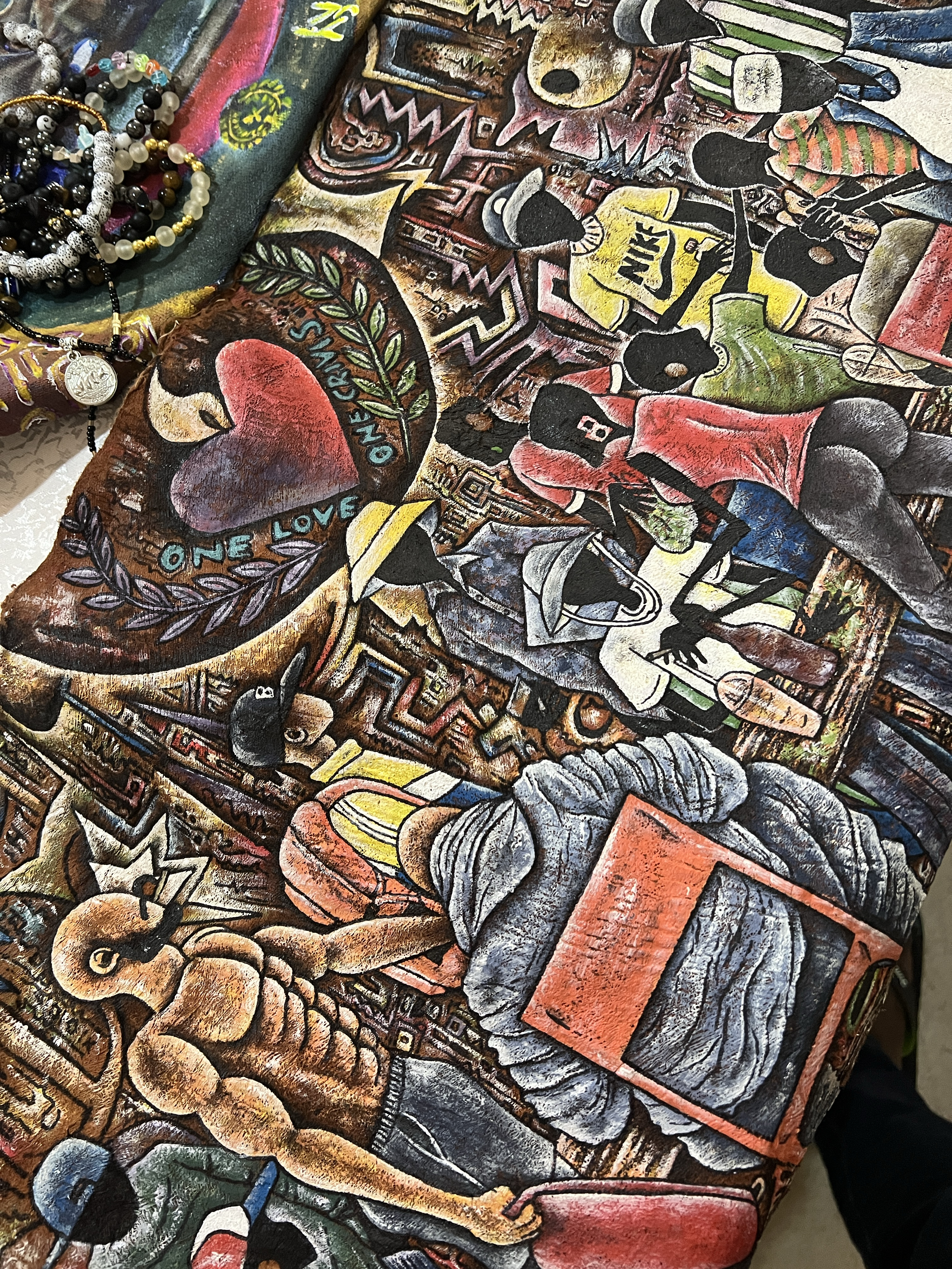 drawn on back cloth