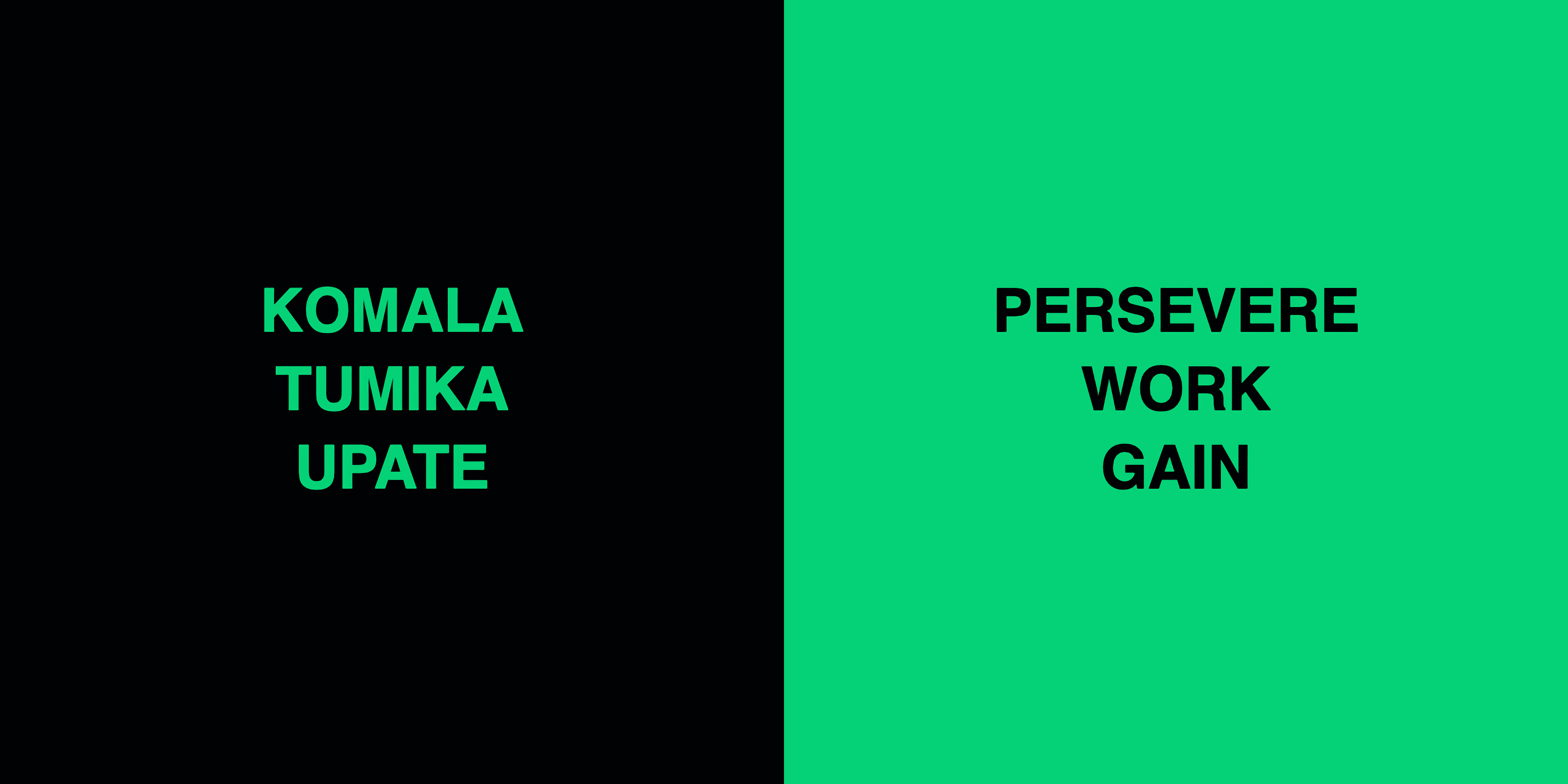 Words of Dzaleka: PERSEVERE WORK GAIN