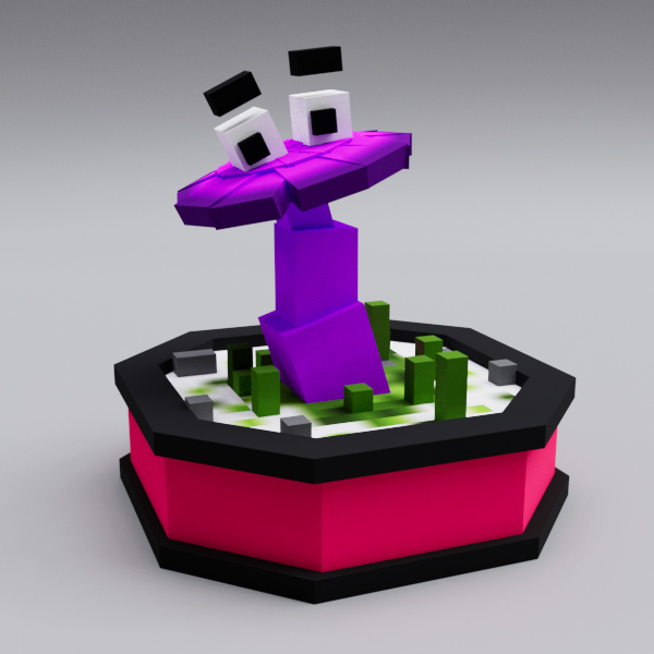 Purple dancing mushroom