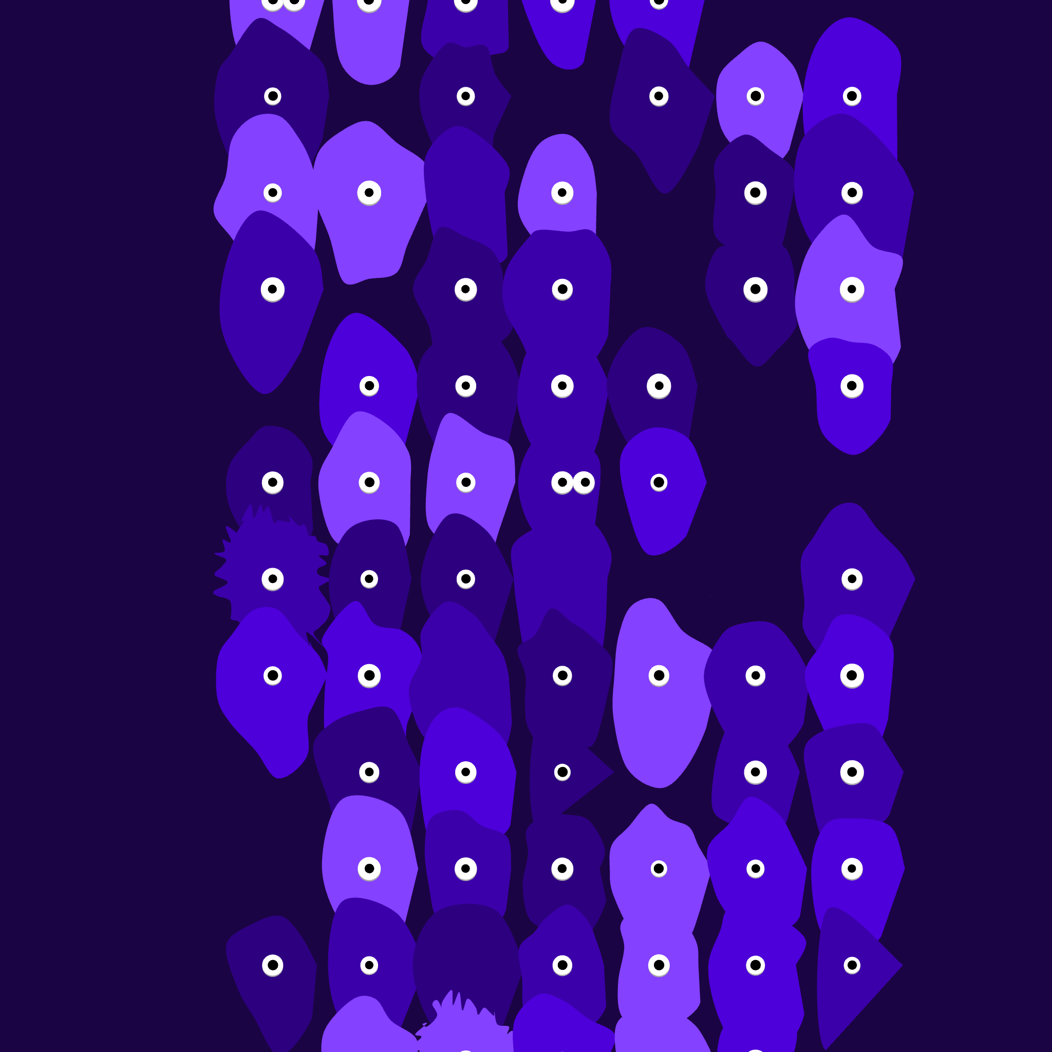 Kinetic Base Blob #32 (~140 Size 188 Kinetic Blobs with 118 Eyes Sporting the Farpurple Theme)