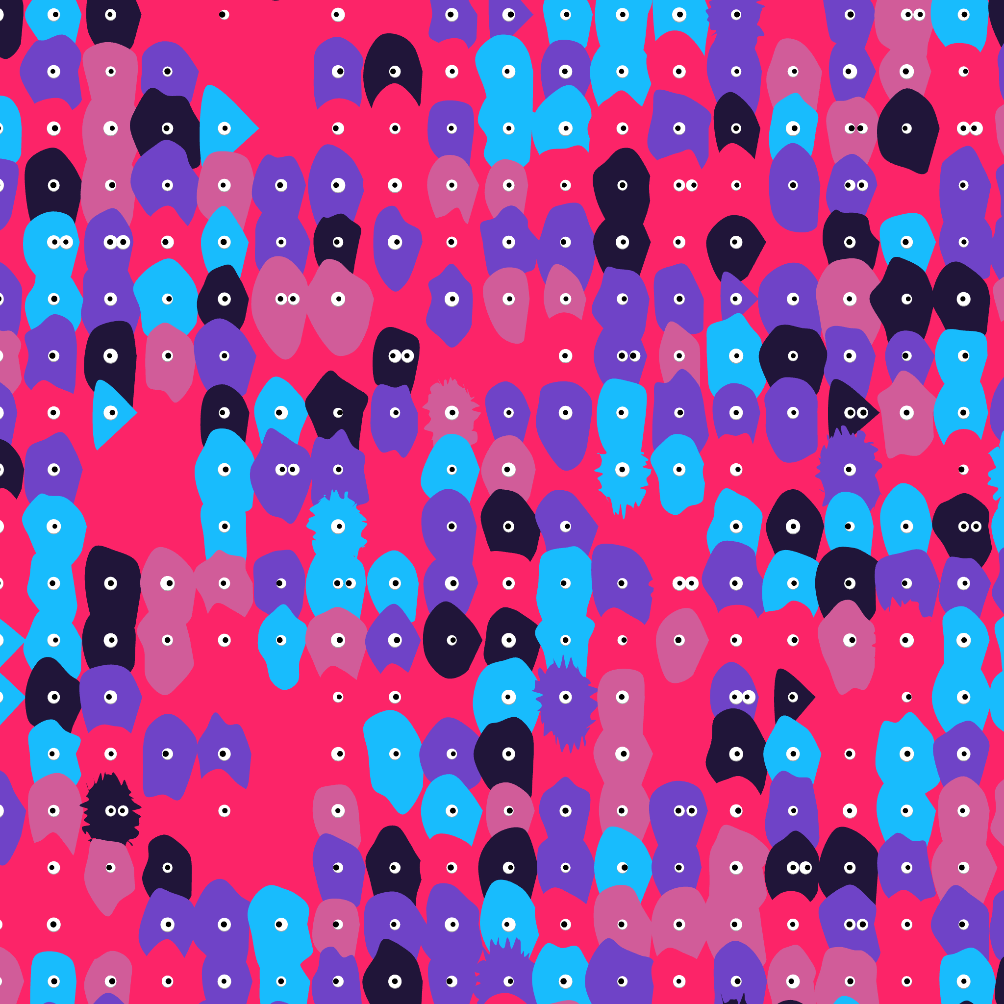 Kinetic Base Blob #110 (~420 Size 116 Kinetic Blobs with 380 Eyes Sporting the XCOPY 2 Theme)
