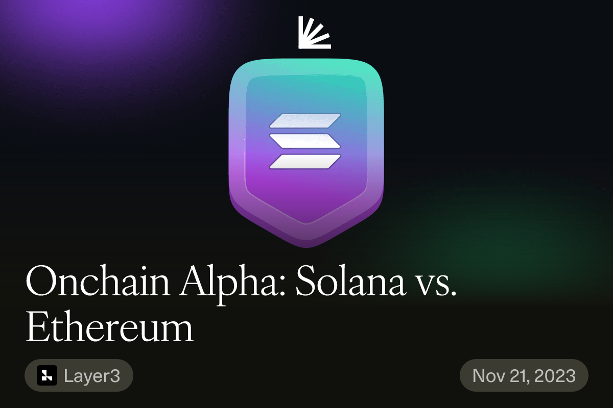 Onchain Alpha: Solana vs. Ethereum #205