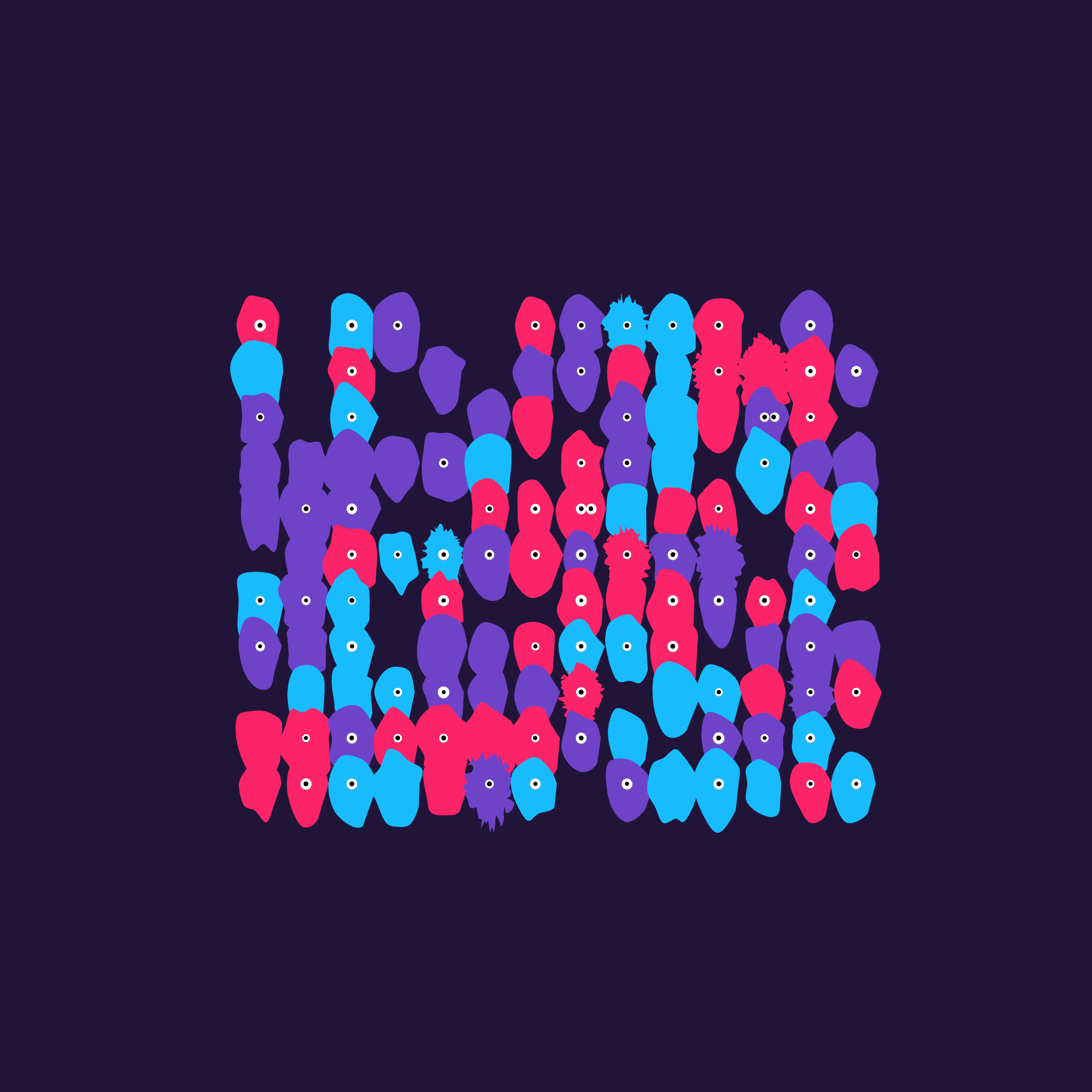 Kinetic Base Blob #33 (~154 Size 86 Kinetic Blobs with 127 Eyes Sporting the XCOPY Theme)