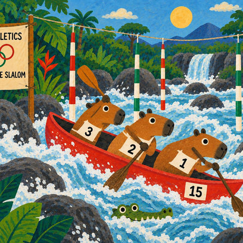 Animal Athletics XVI — Capybara Canoe Slalom