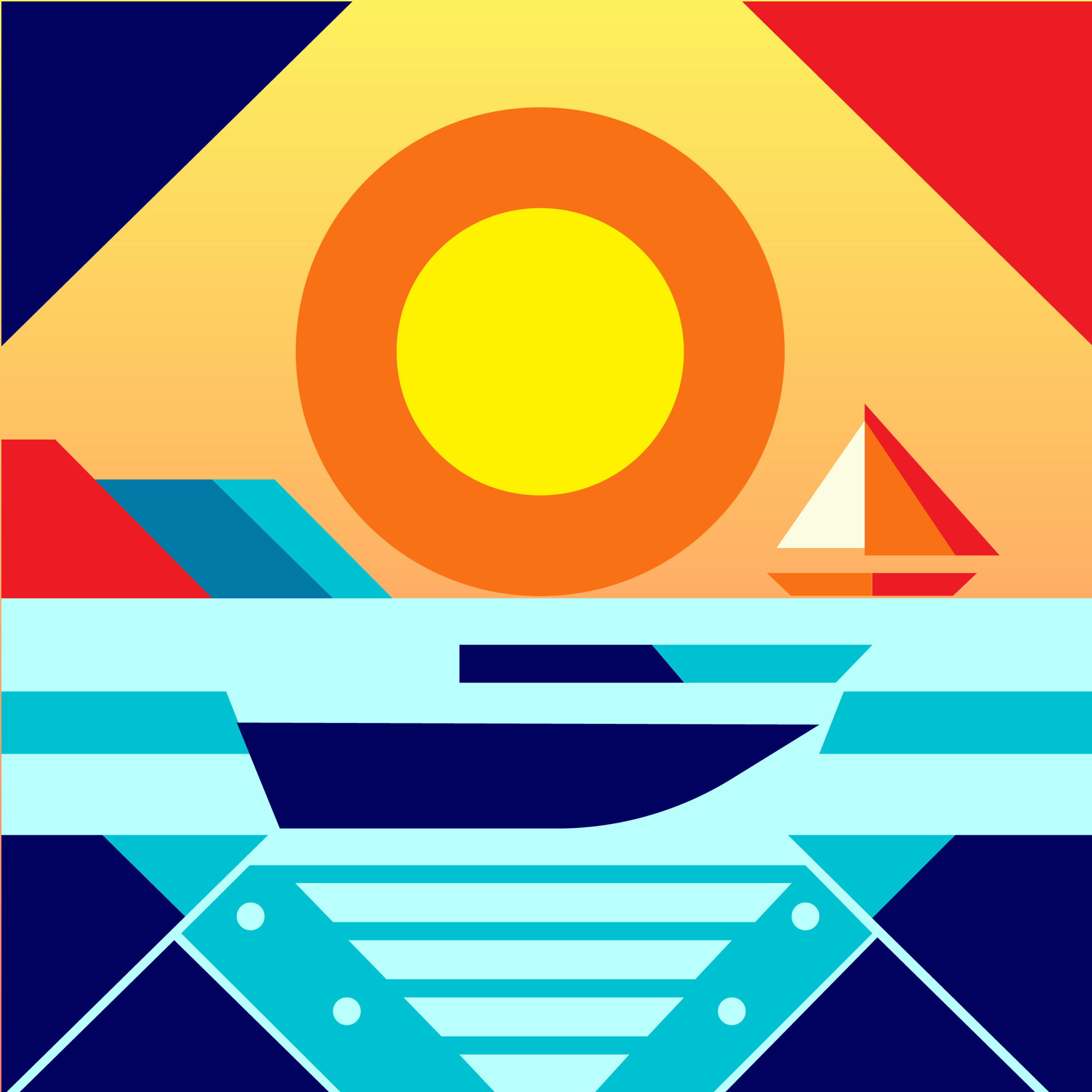 Sunset, vector, minimalism #8