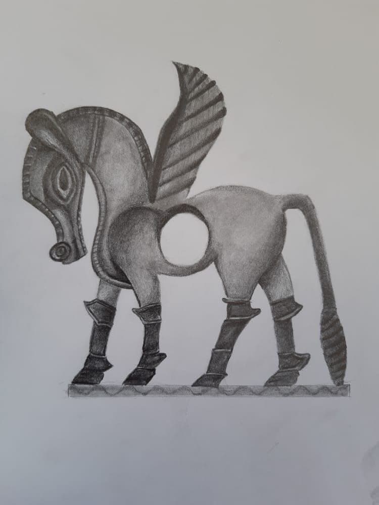 Ancient bronze horse
