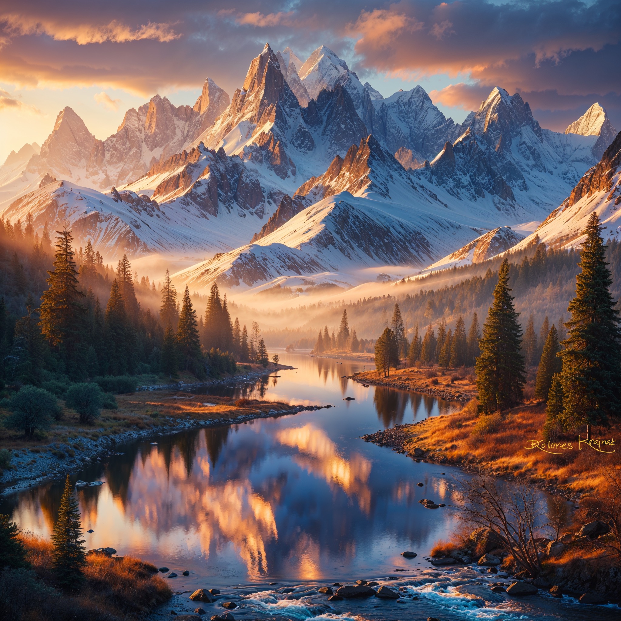 Sunrise over Mountains and Rivers R 1 #25