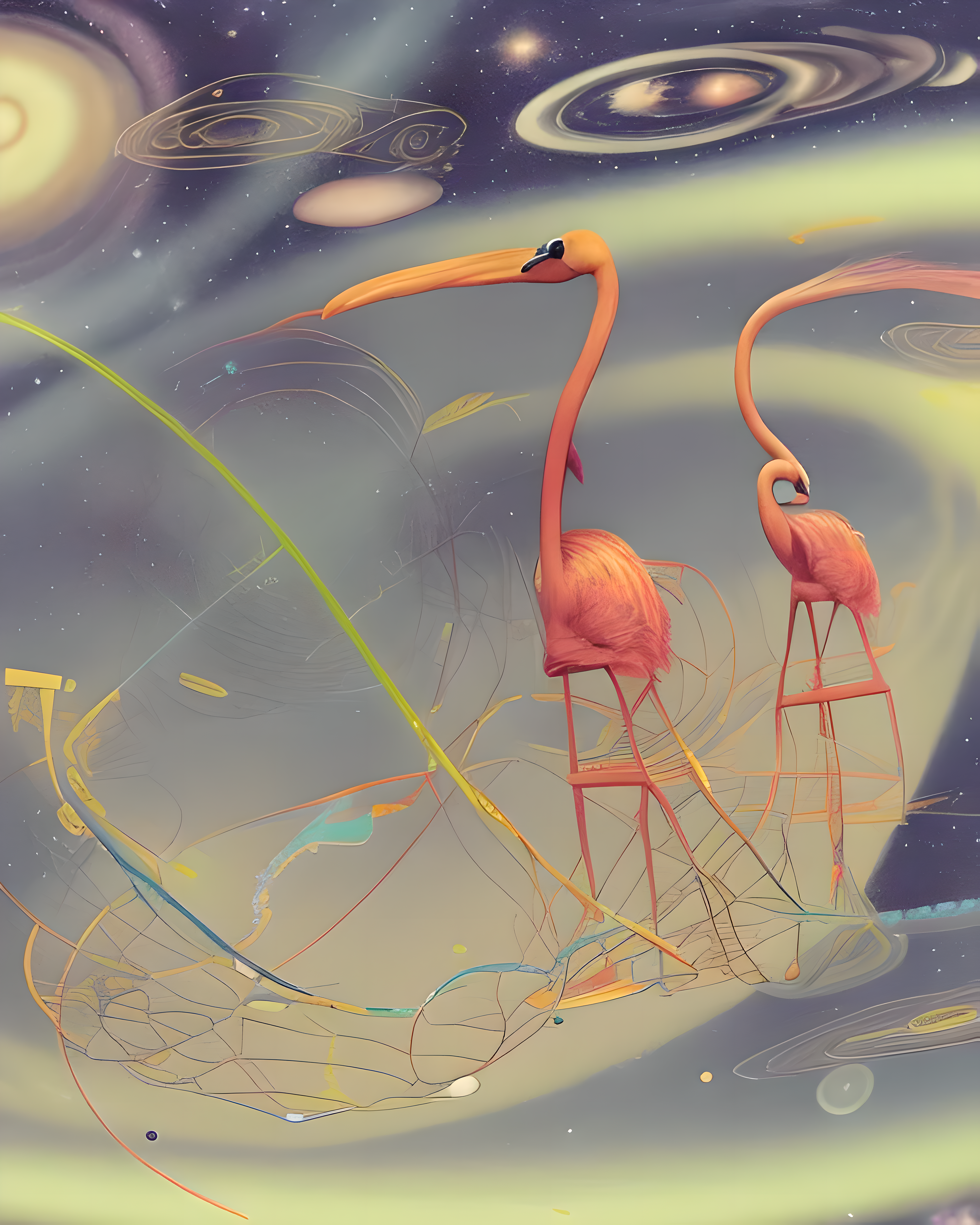 Space Flamingo Duo