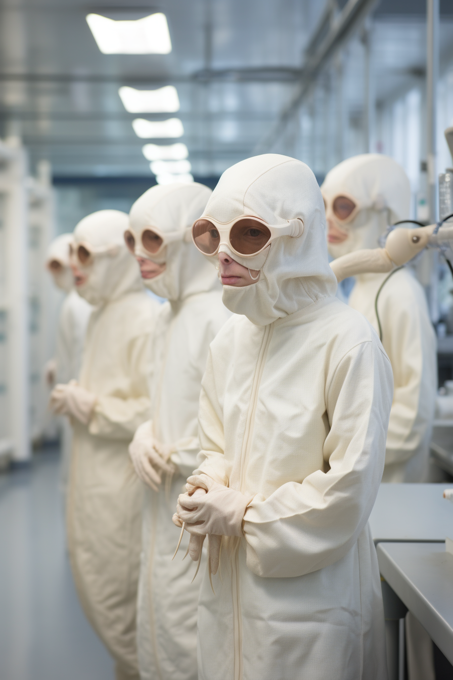 At the laboratory