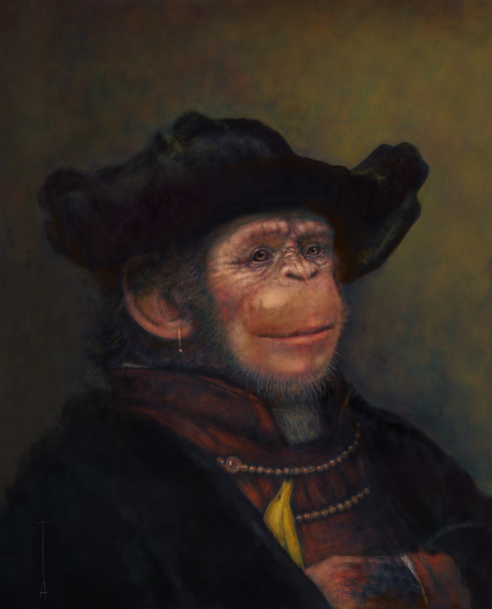 Self Portrait with Banana and Flat Cap #14