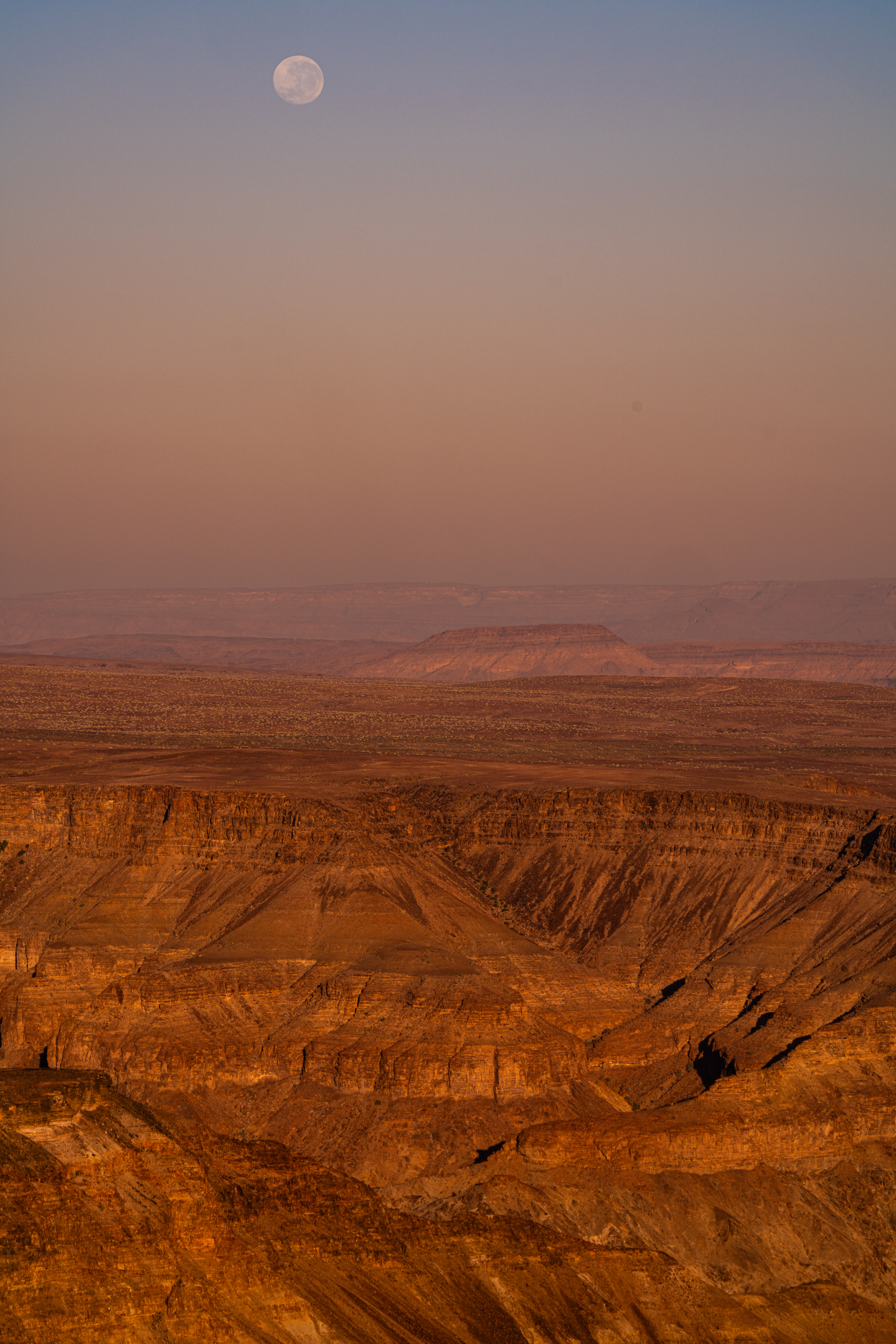 moon over fish river canyon