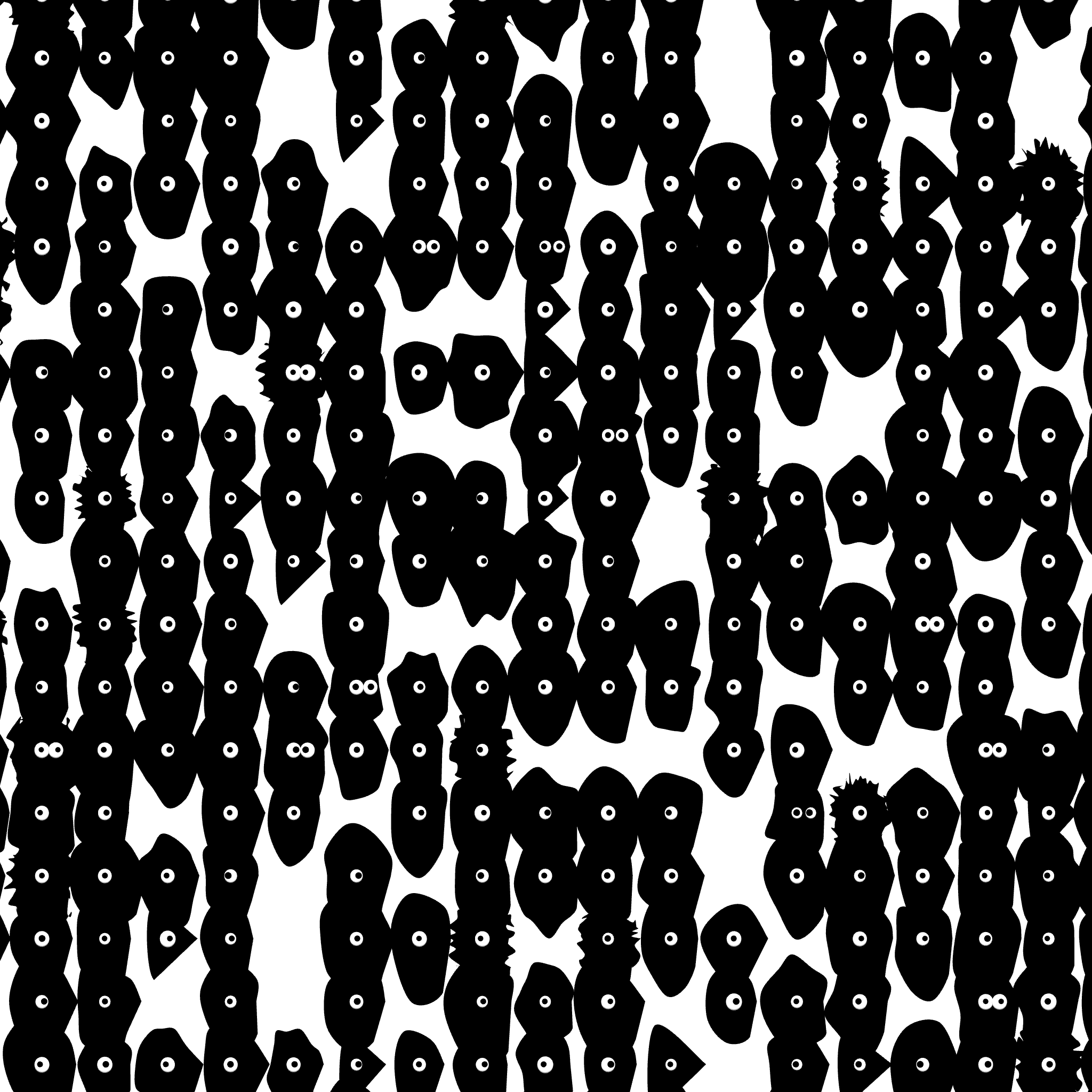 Kinetic Base Blob #60 (~418 Size 118 Kinetic Blobs with 362 Eyes Sporting the Ink Theme)