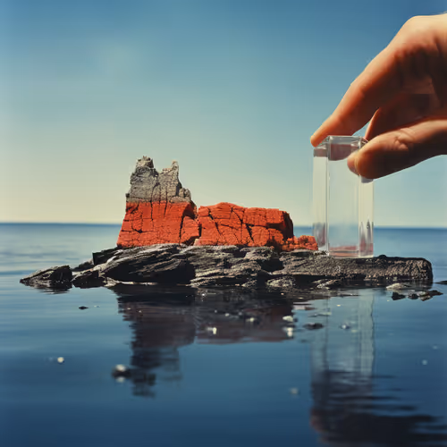 Glass bar on a small island