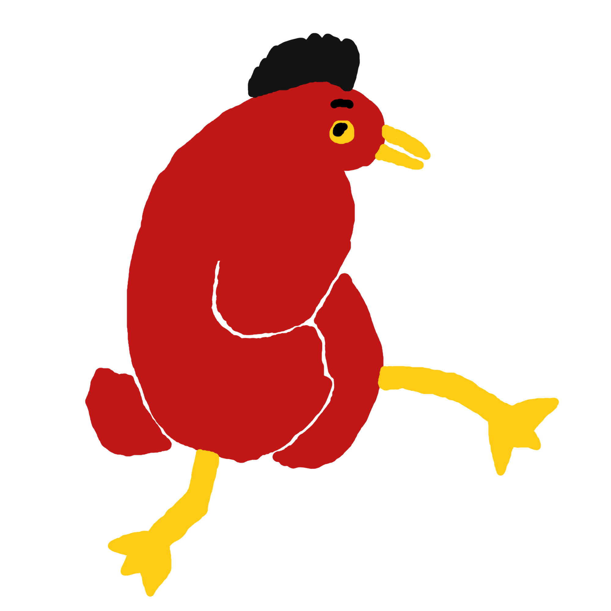 Red bird walk to the world