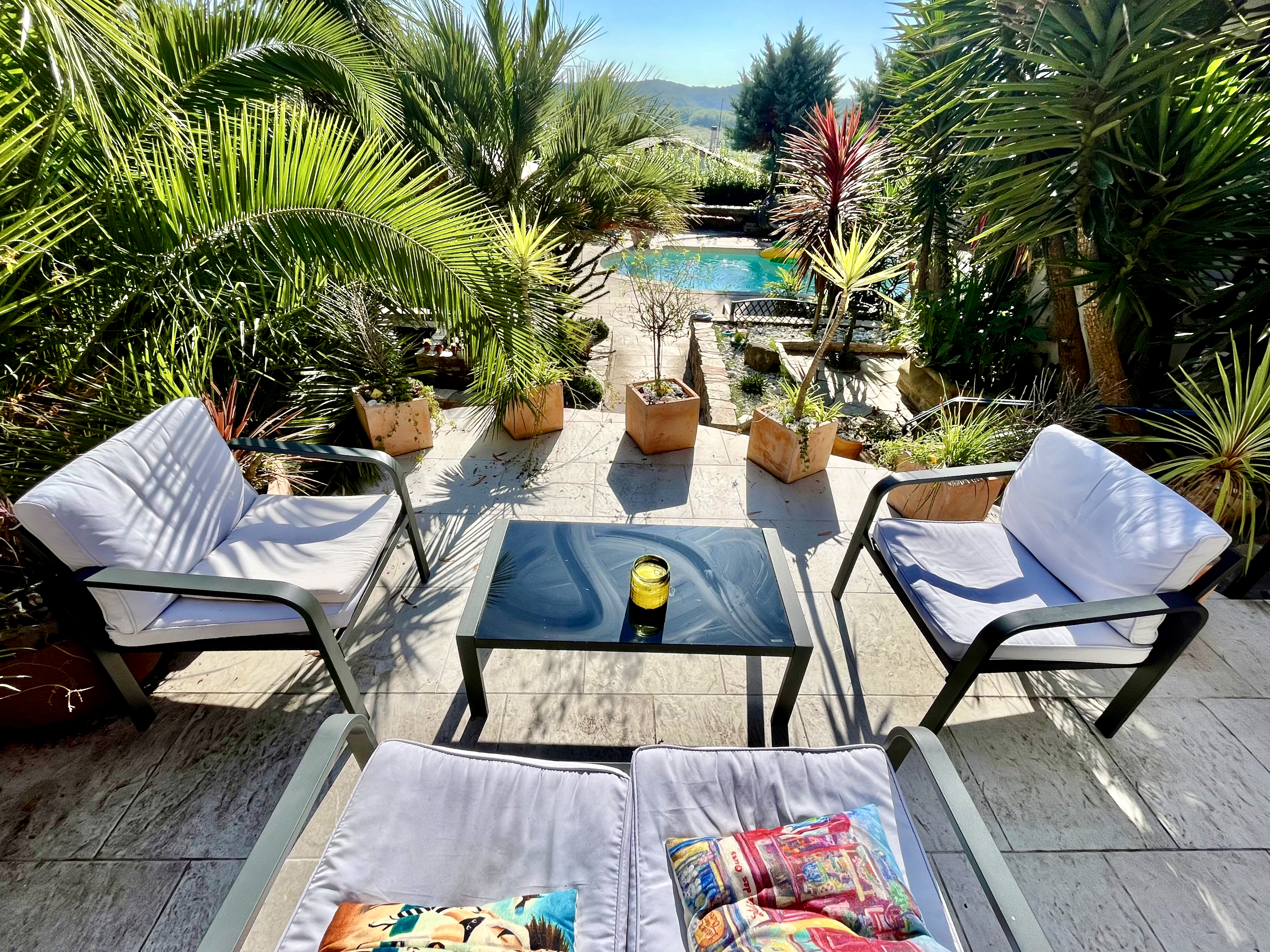 Poolside.