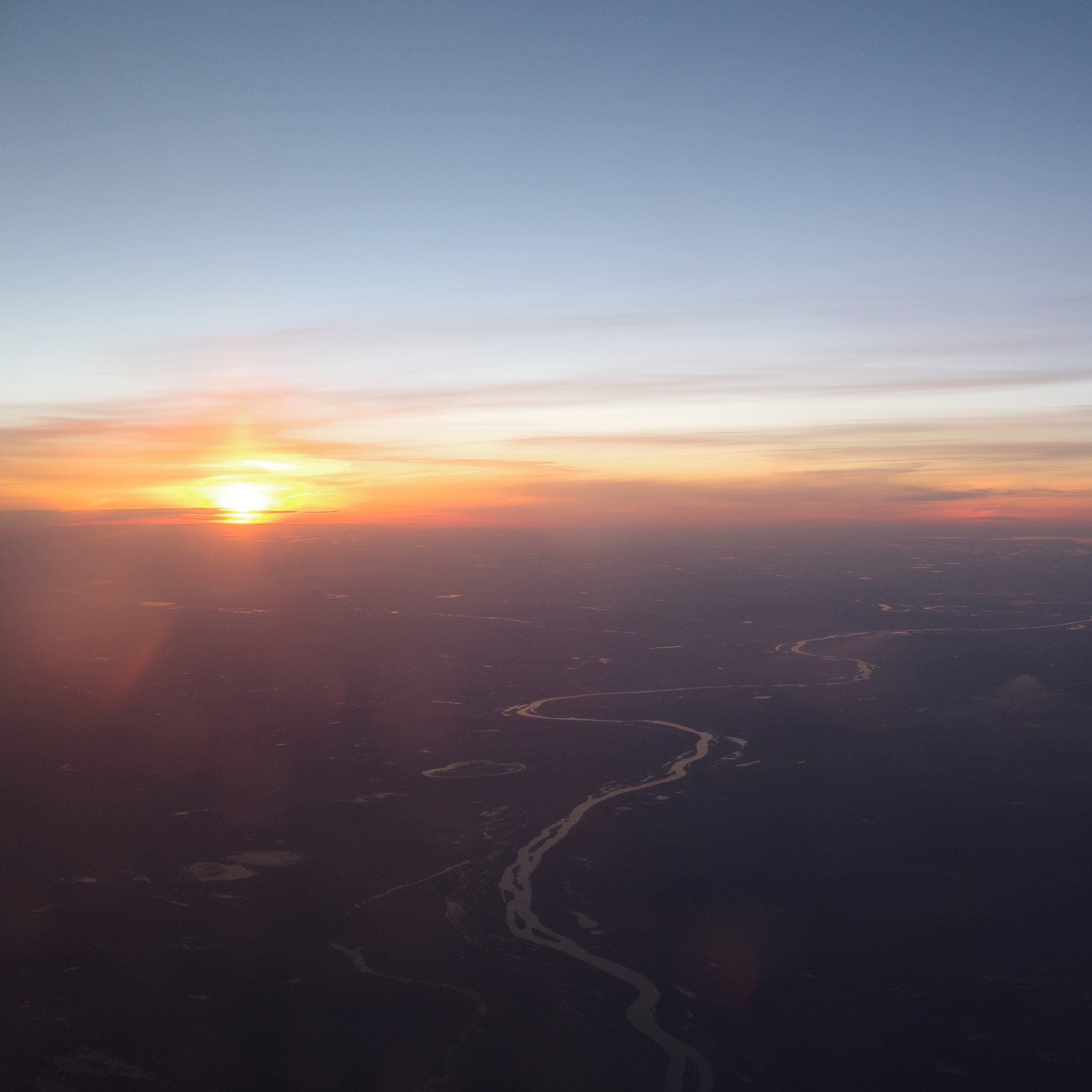 Sunset over the river