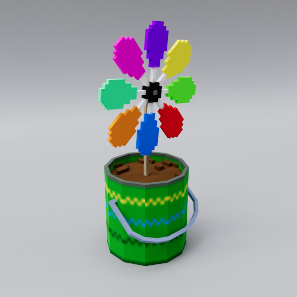 Multi-coloured pinwheel