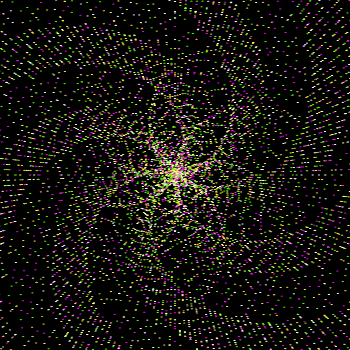 Radiant spiral glitch burst
