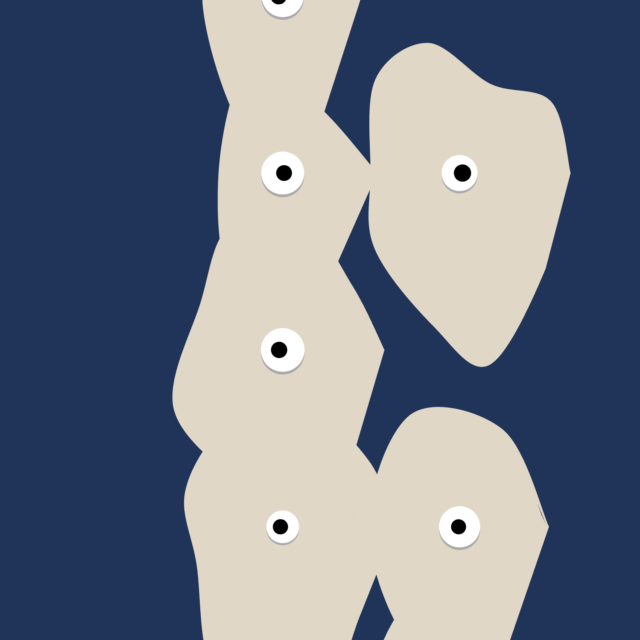 Kinetic Base Blob #42 (~14 Size 566 Kinetic Blobs with 12 Eyes Sporting the Khaki & Jeans Theme)