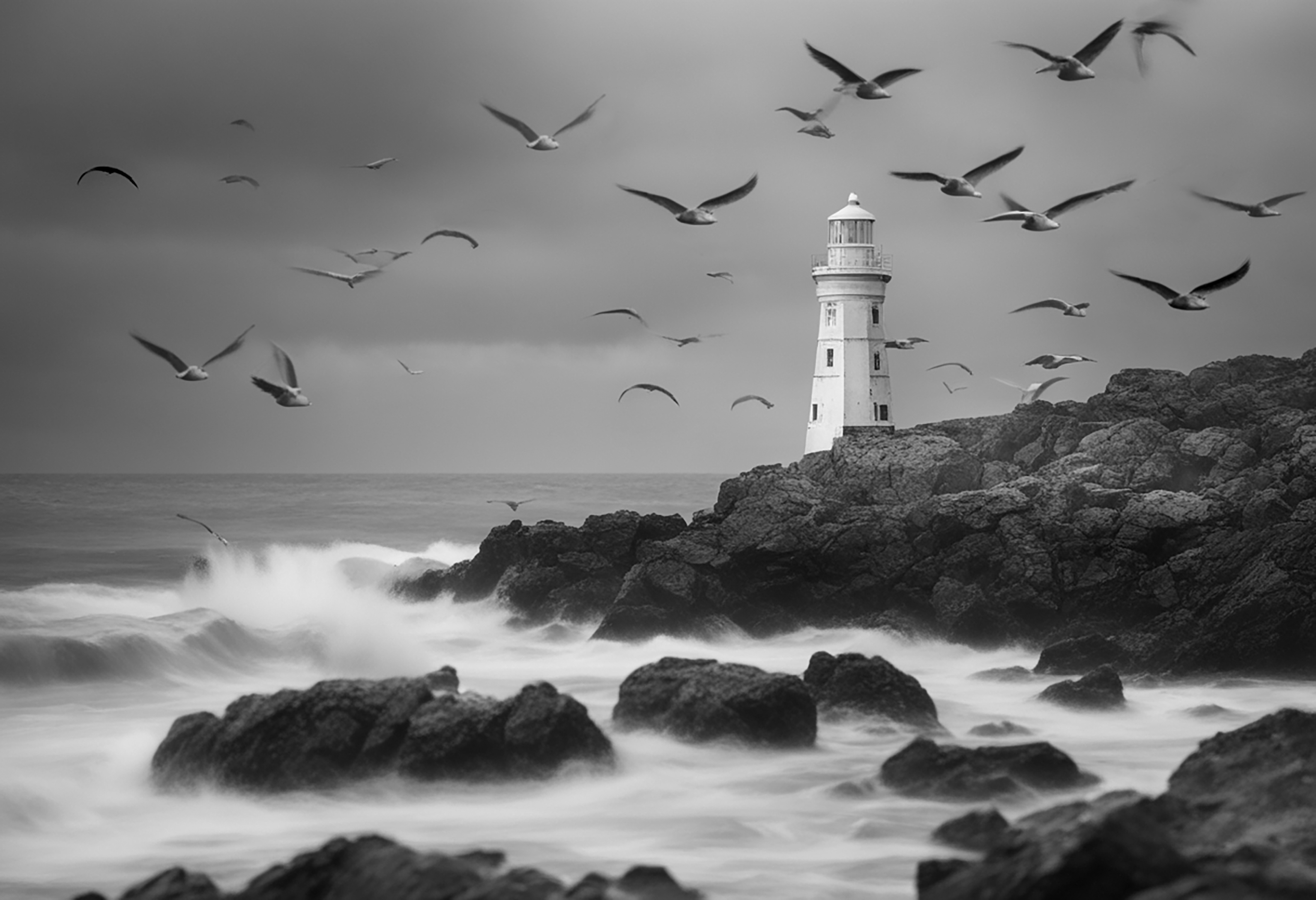 Lighthouse and Birds #17