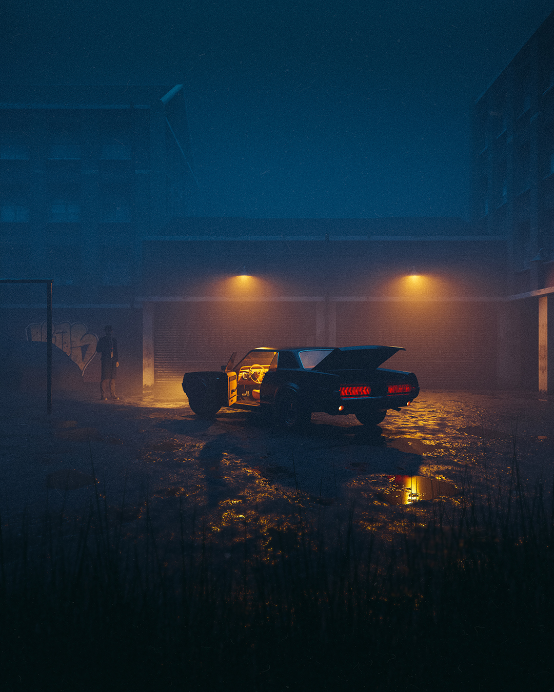 In the shadows