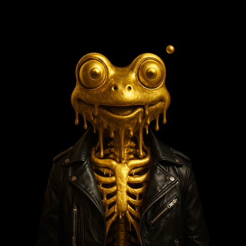 Golden Frog Skeleton Biker