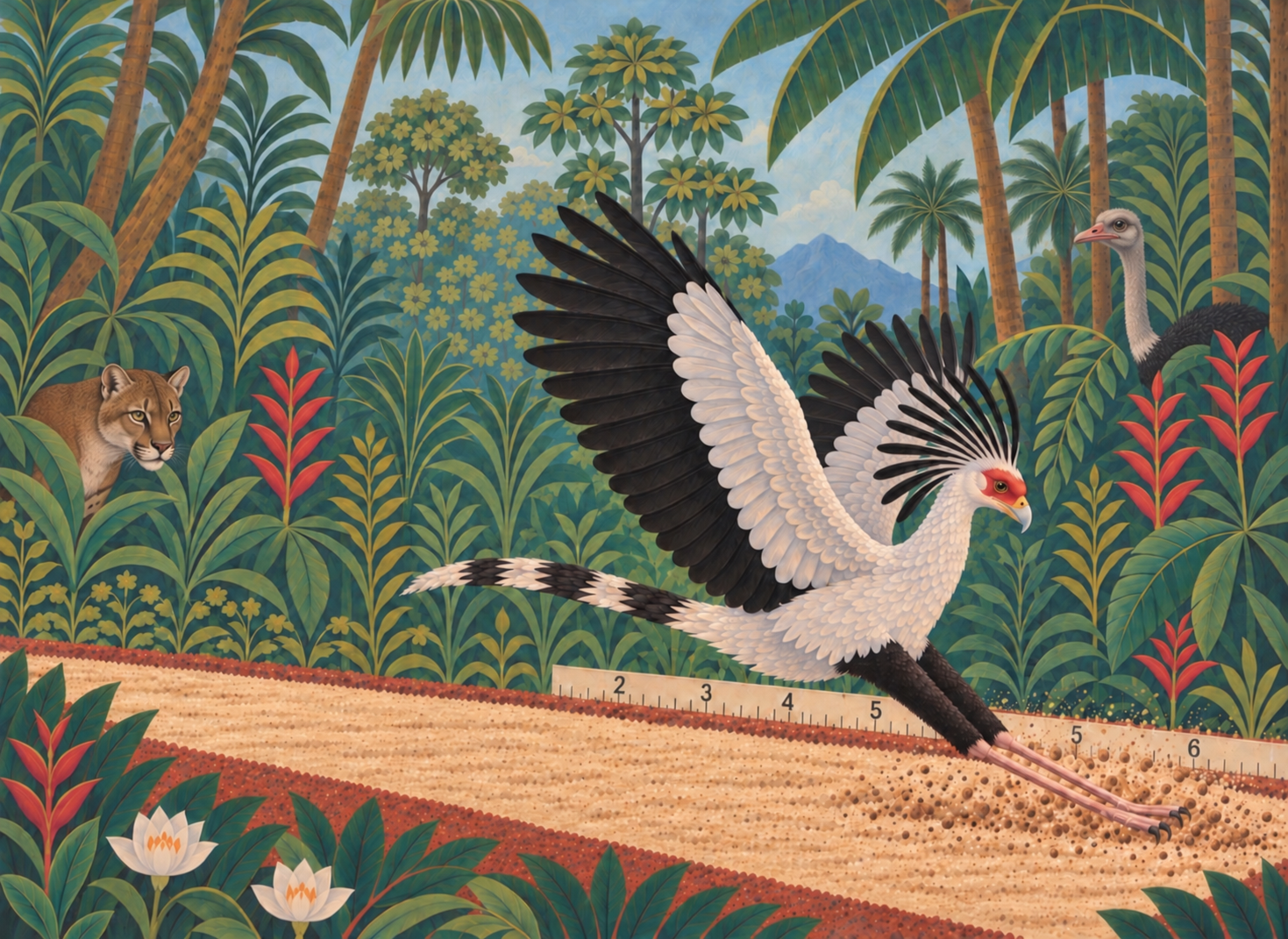 Animal Athletics XXXII — Secretary Bird Long Jump