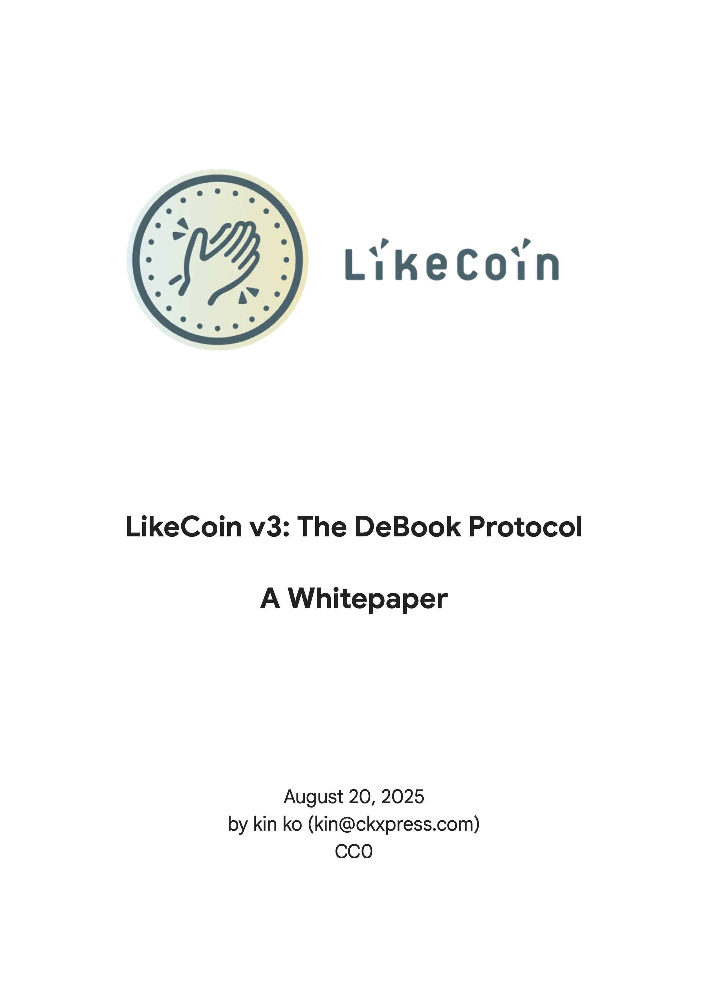 LikeCoin v3: The DeBook Protocol - A Whitepaper #40