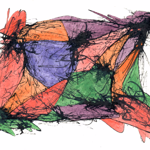 abstract in ink and watercolor