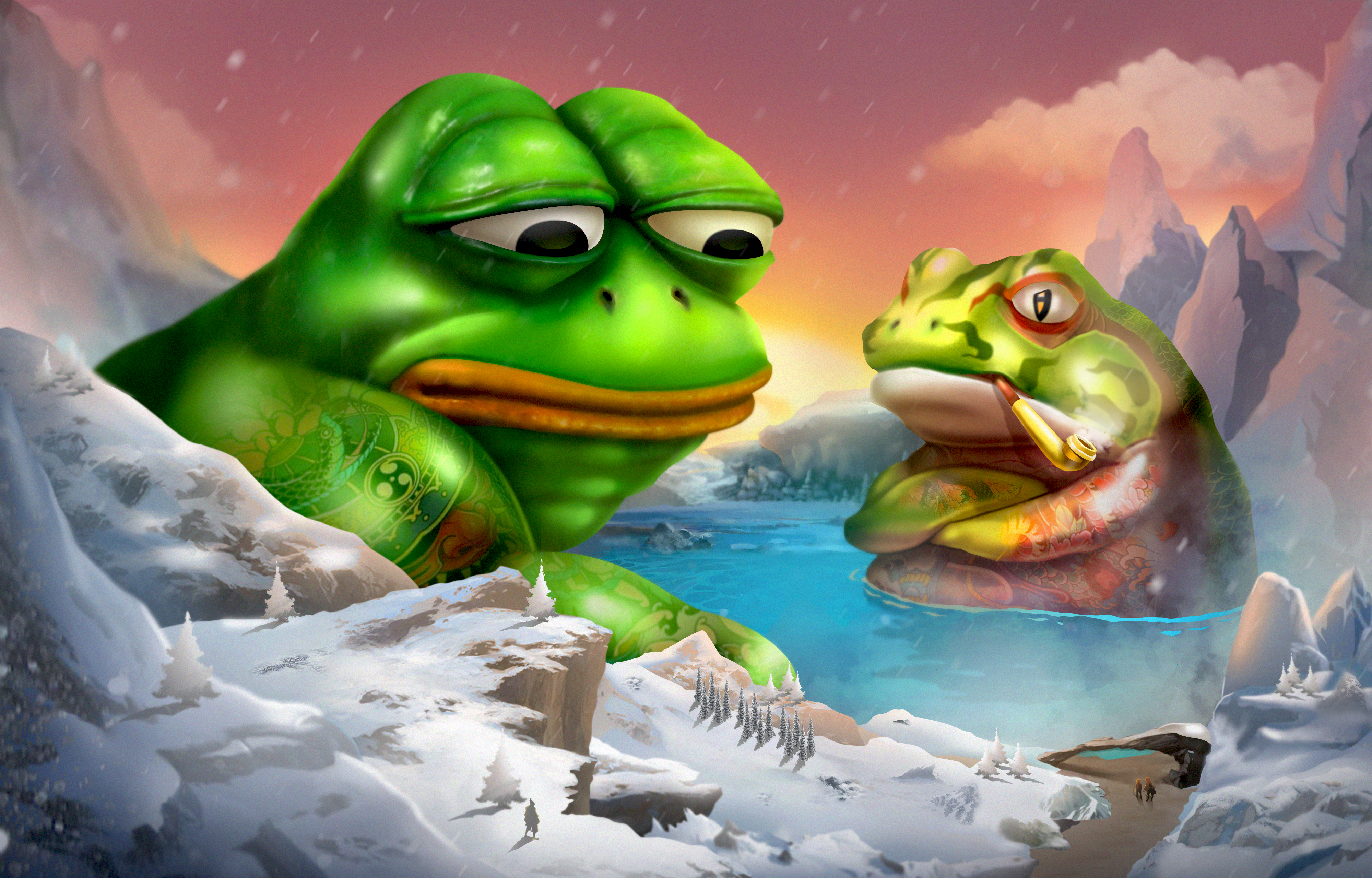 Frog onsen (温泉)