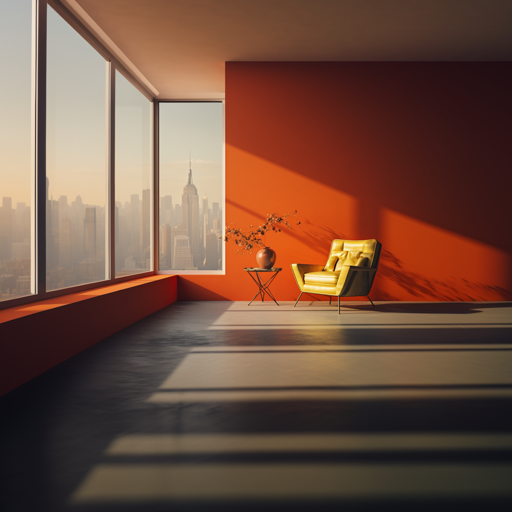 Armchair and vase.