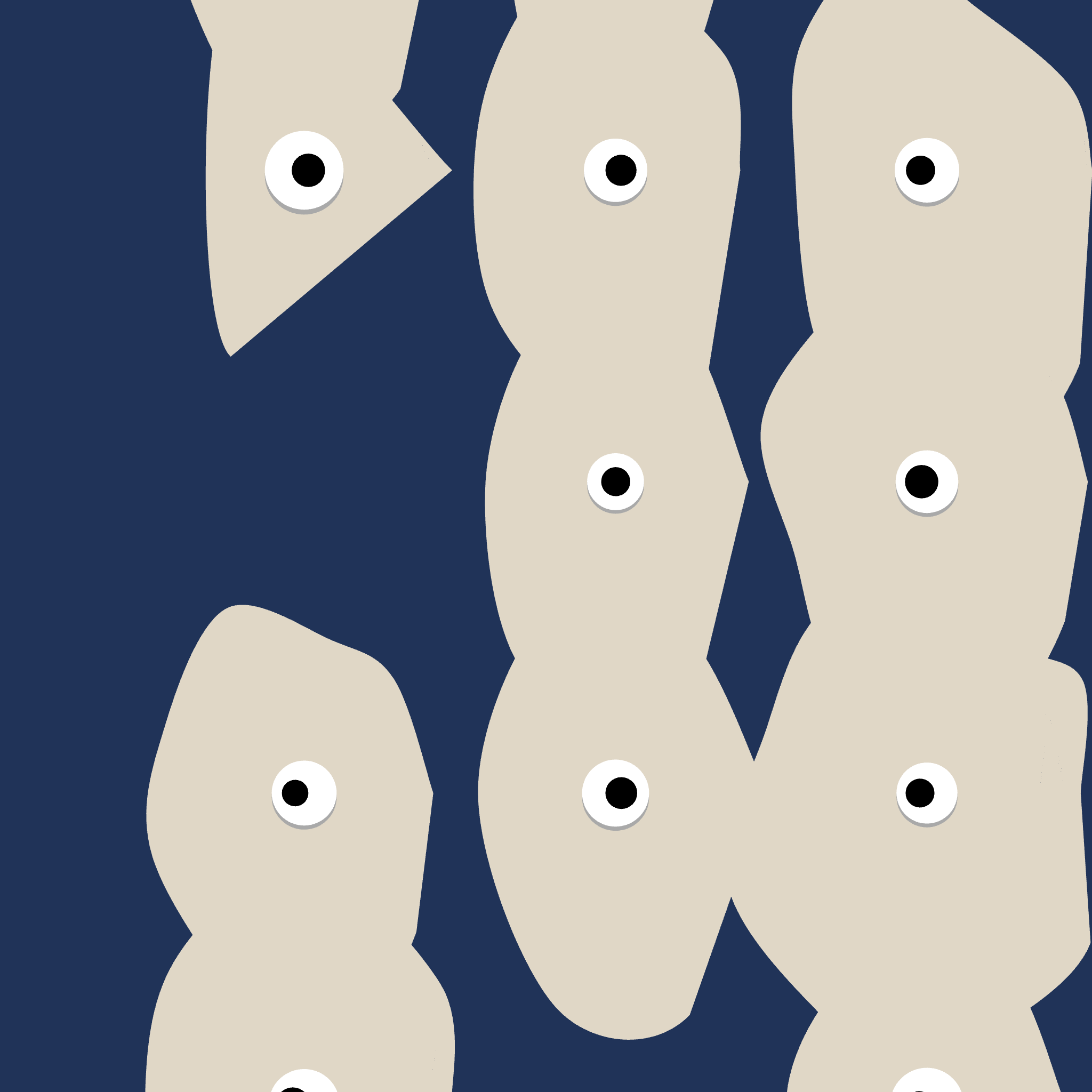 Kinetic Base Blob #118 (~69 Size 584 Kinetic Blobs with 59 Eyes Sporting the Khaki & Jeans Theme)