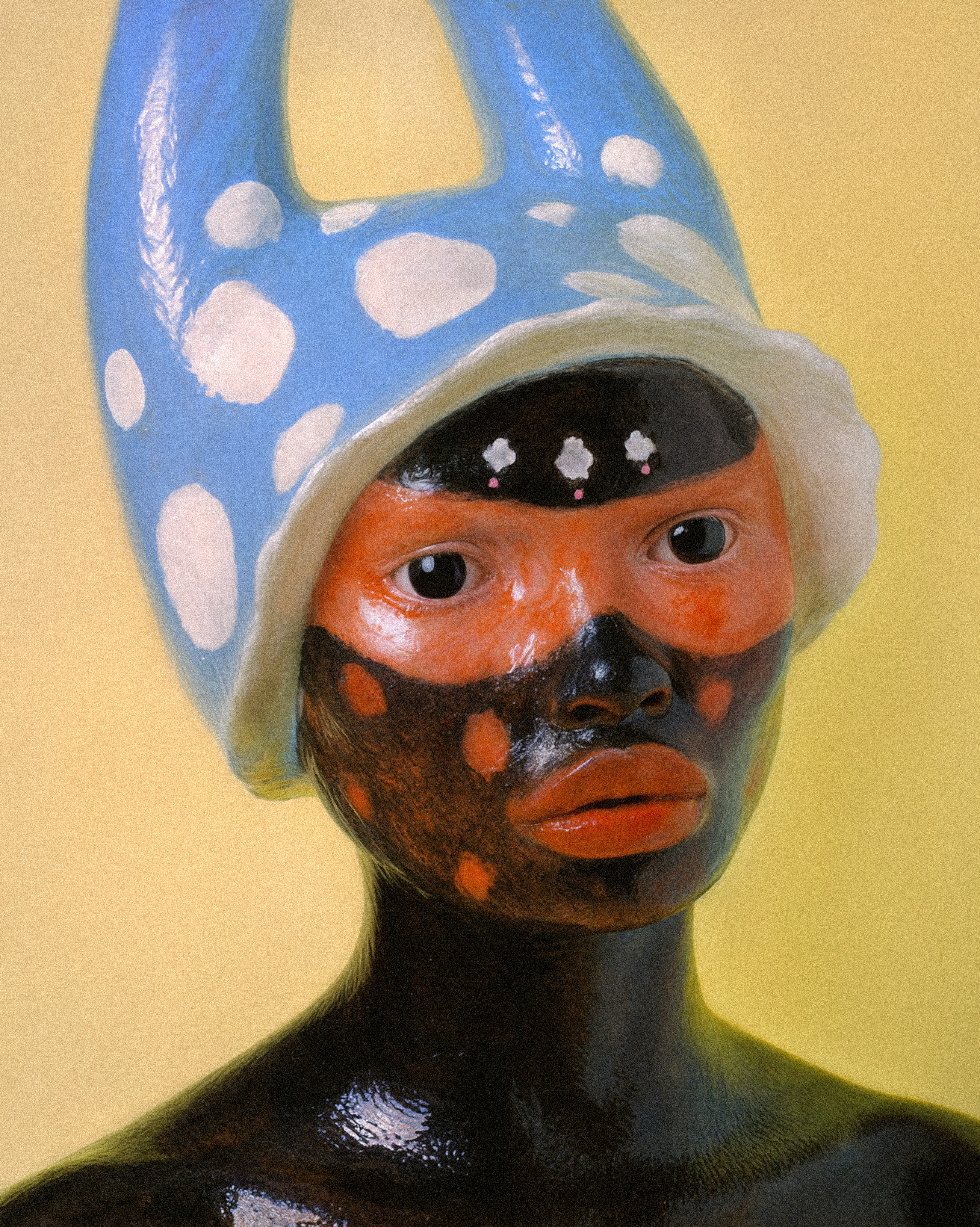 blue horn hat