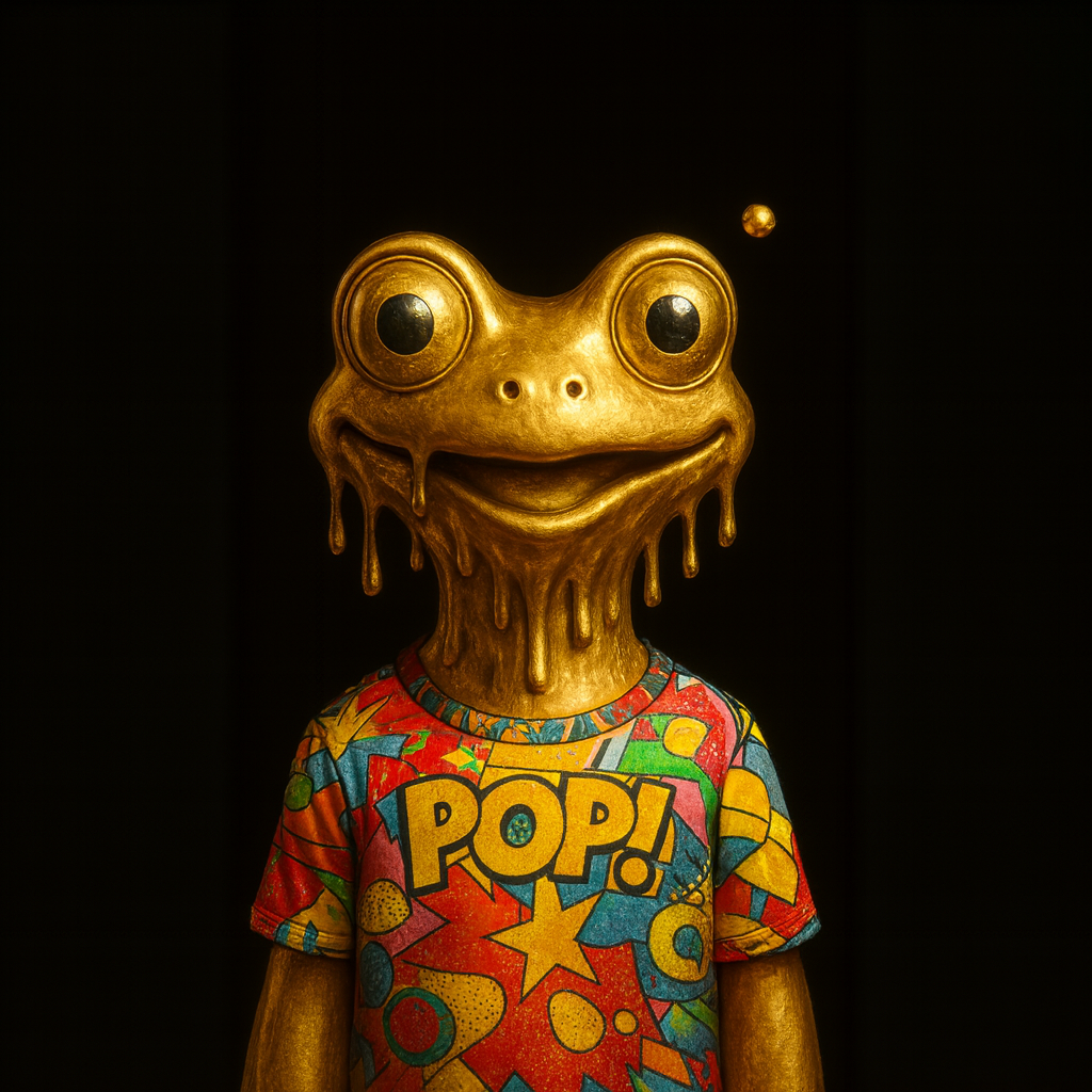 Golden Dripping Pop Frog