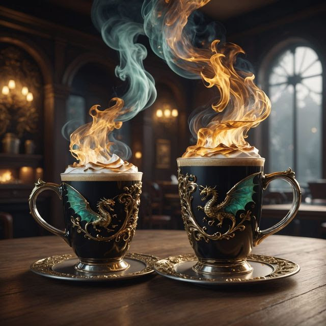 Flaming twin dragon coffee #23
