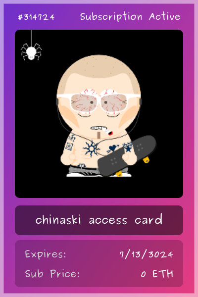 chinaski club card