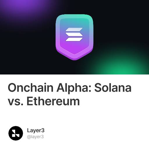 Onchain Alpha: Solana vs. Ethereum #237