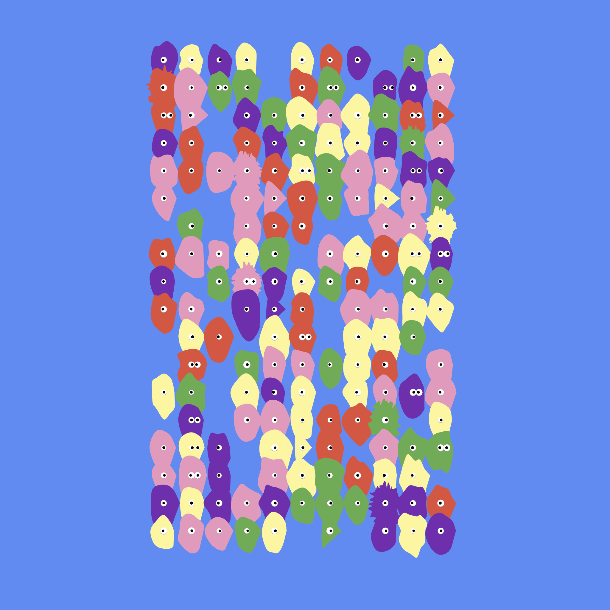 Kinetic Base Blob #107 (~198 Size 93 Kinetic Blobs with 180 Eyes Sporting the Punks Theme)