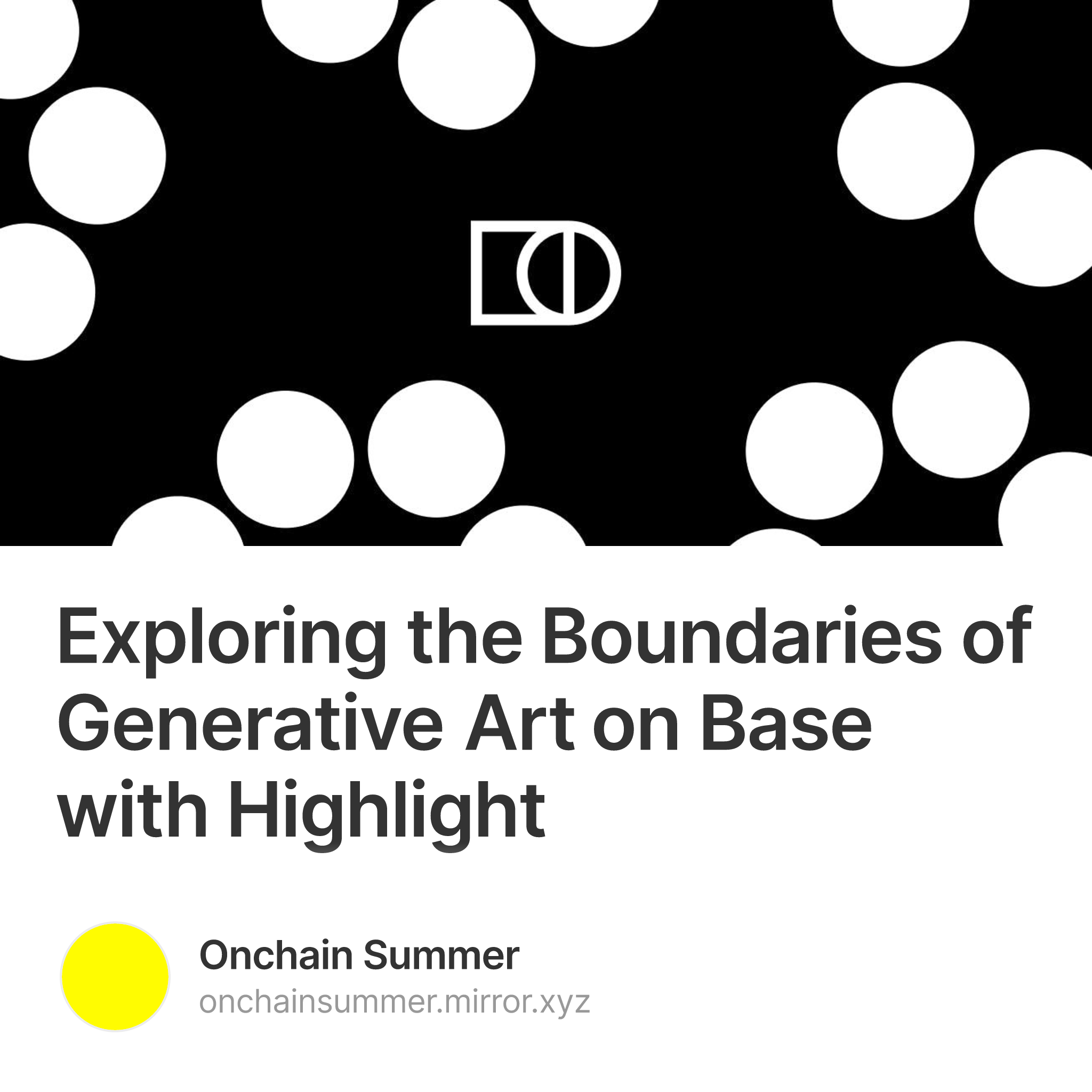 Exploring the Boundaries of Generative Art on Base with Highlight 92