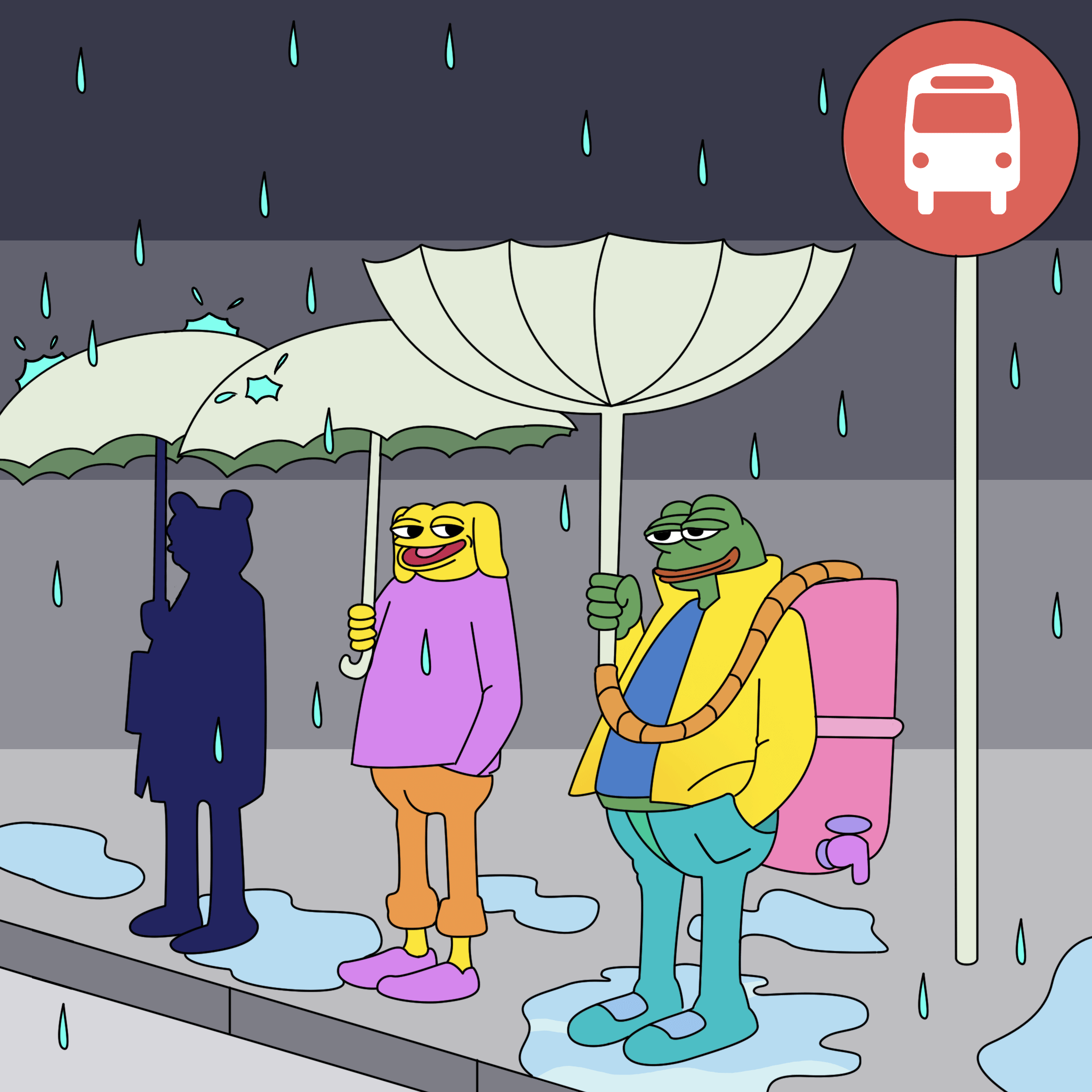 Facing the rain