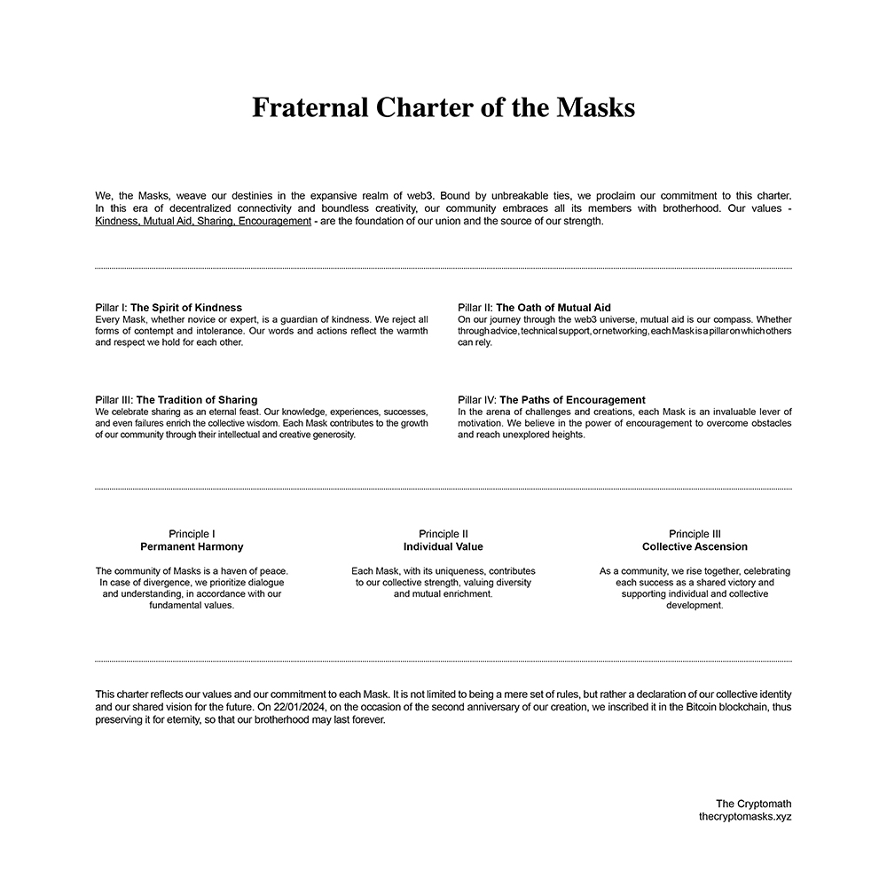 Fraternal Charter of the Masks #2